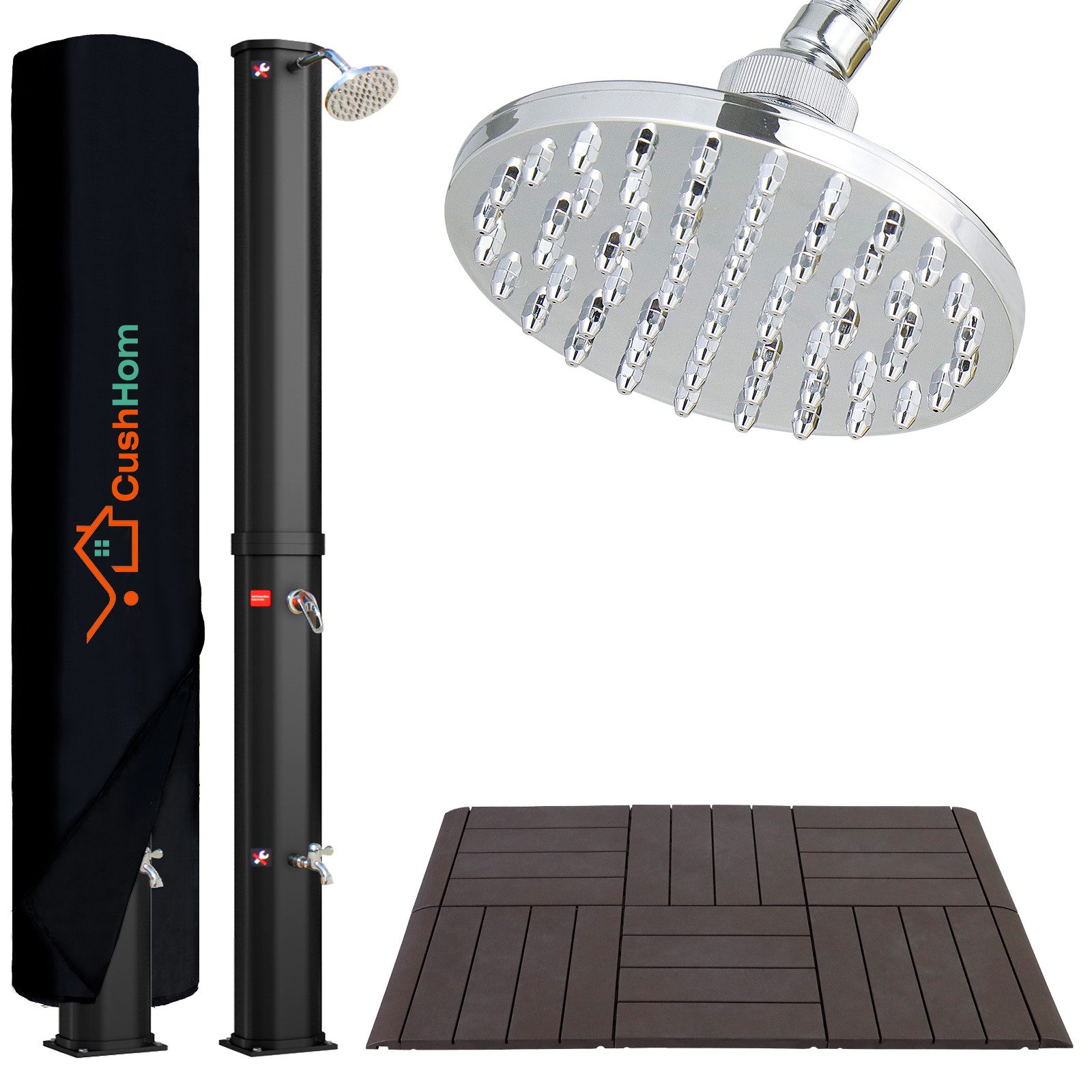 CCLIFE Solardusche Gartendusche Solardusche mit Bodenplatte günstig online kaufen