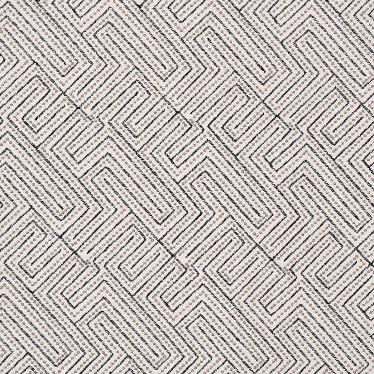 Thumbnail - Rasch TEXTIL Stoff Rasch Textil Dekostoff Stickerei Grafik Arusha weiß schwarz grau 1,4m, bestickt