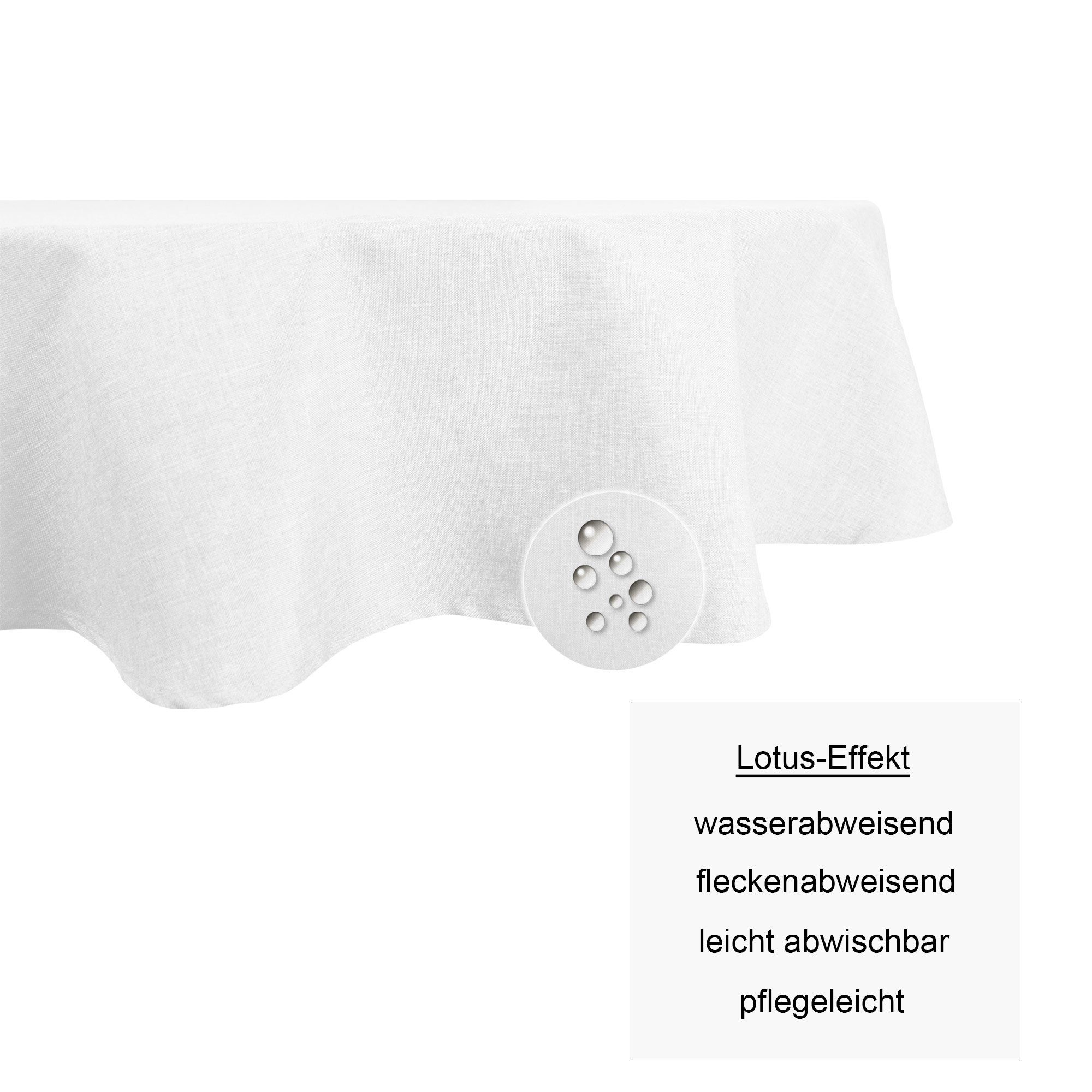 Haus und Deko Tischdecke Tischdecke oval Leinenoptik Lotuseffekt Tischwäsche Wasserabweisend (1-tlg) – Bild 3 von 5