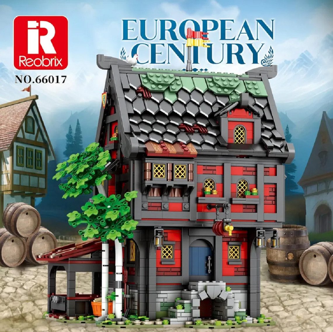 Reobrix 66017 Mittelalterliche Taverne Konstruktions-Spielset, (3214 St) – Bild 2 von 5