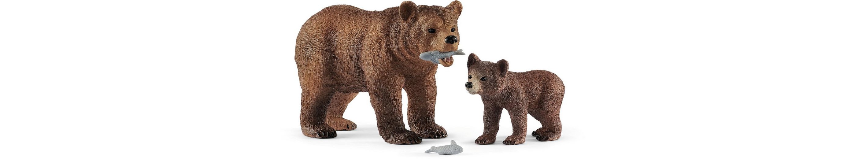 Schleich® Spielfigur »Wild Life, Grizzlybär-Mutter mit Jungem (42473