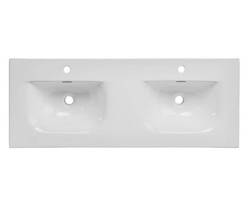 einfachgutemoebel Waschtisch-Set Badezimmer Waschplatz VITTAVLA 120cm, Doppelwaschbecken, matt-weiß