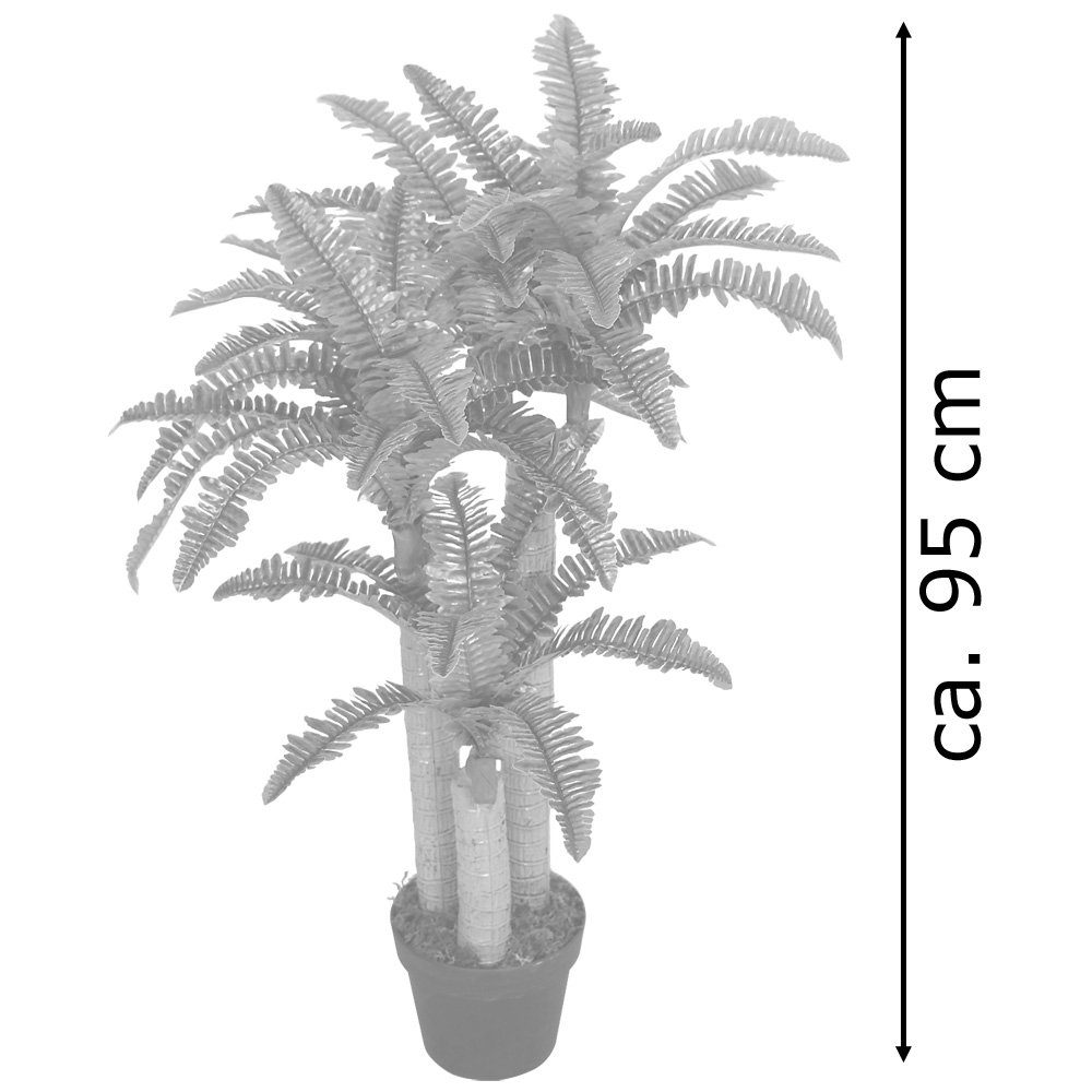 mit Kunstbaum cm Pflanze Decovego, Künstliche Kunstbaum Topf Höhe Baumfarn 95 95cm, Kunstpflanze