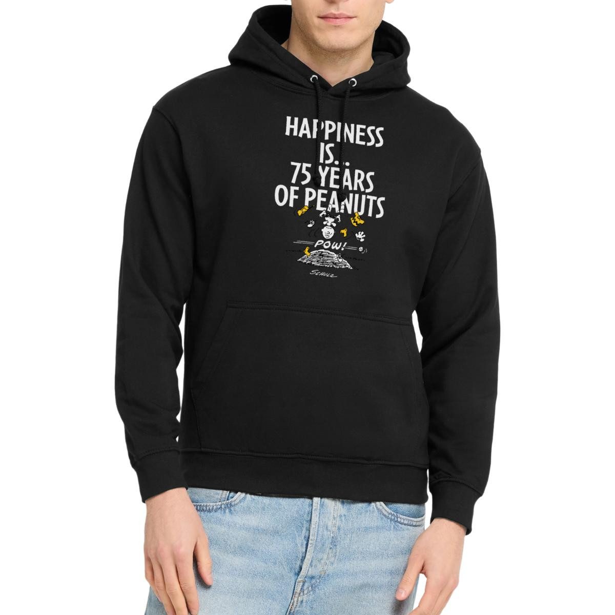 Spreadshirt Hoodie Peanuts Happiness Is… 75 Jahre Peanuts Jubiläum Unisex Hoodie (1-tlg)
