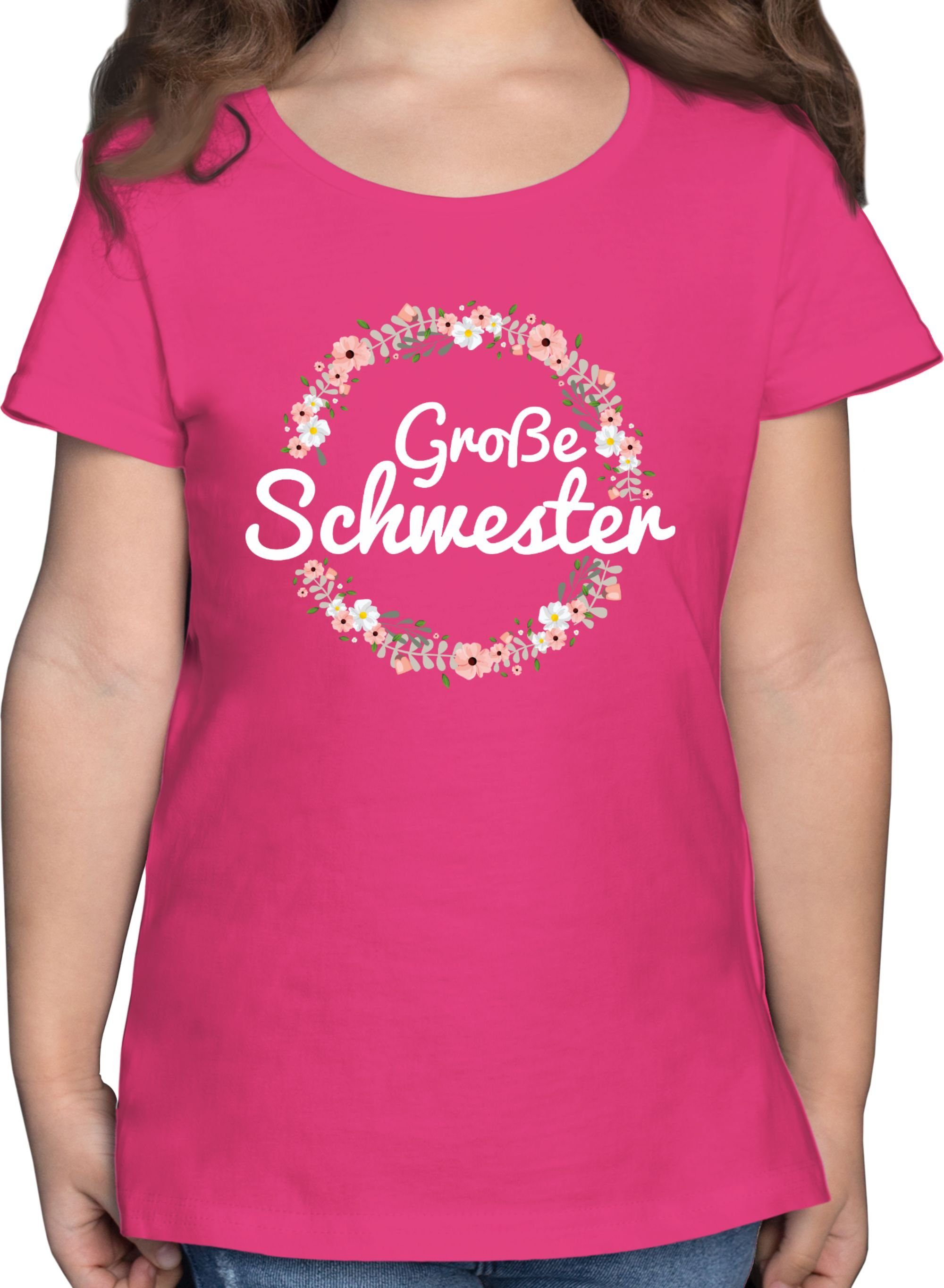 Shirtracer T-Shirt Fuchsia Große Schwester Große 1 Schwester I Geschenk