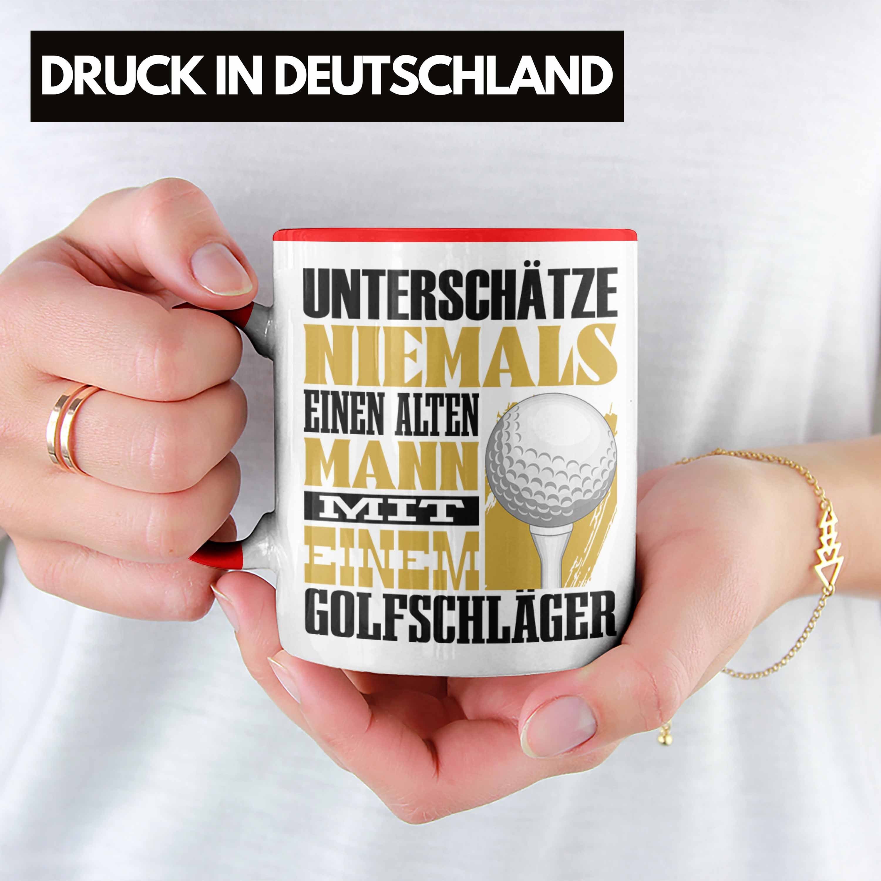 Golfspieler Tasse Trendation Geschenk für Rot Spruch Ni Unterschätze Tasse Golfer Lustiger