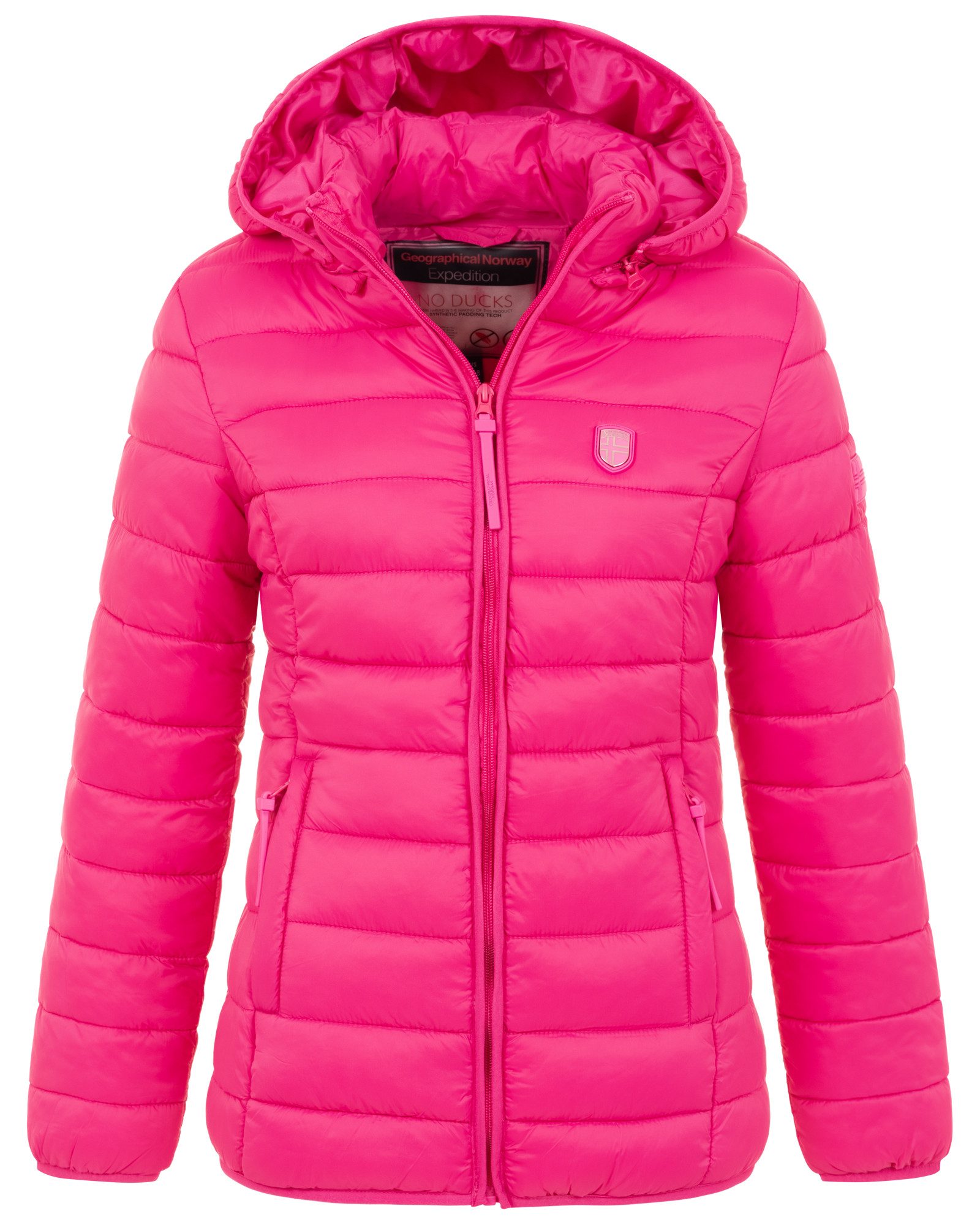 Geographical Norway Steppjacke Damen Herbst Steppjacke Outdoor Übergangsjacke leicht Kapuze Frühling