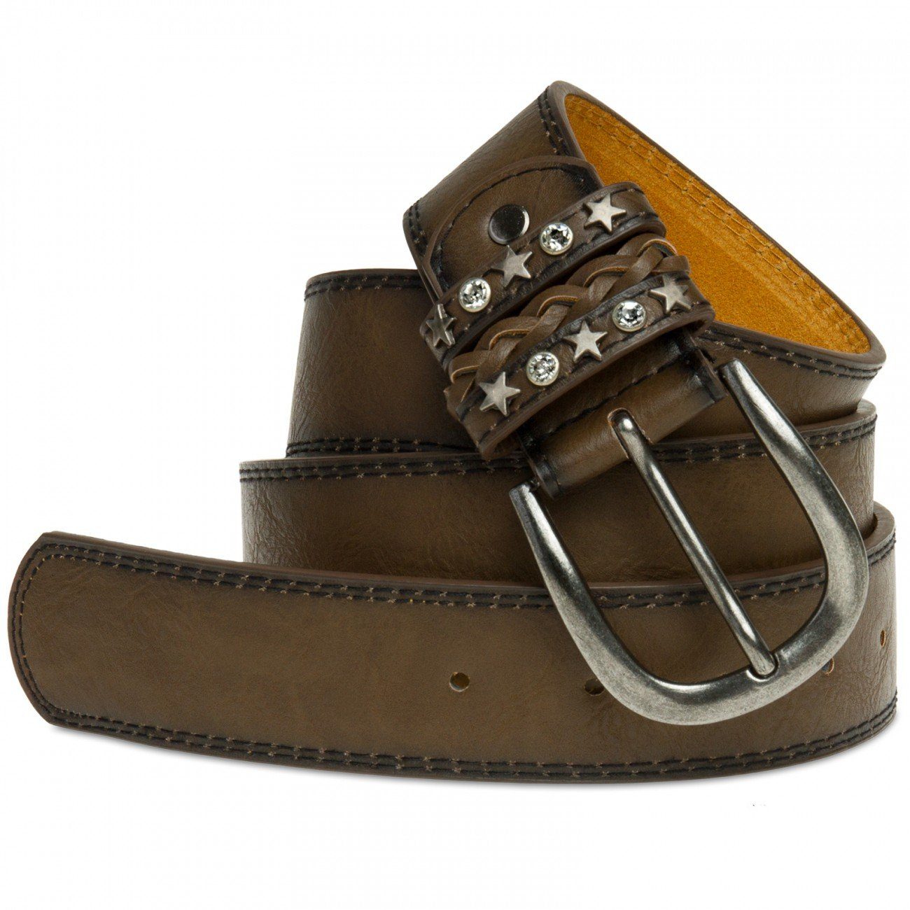 Caspar Synthetikgürtel Caspar GU291 Damen Vintage Gürtel mit Sternen und St günstig online kaufen