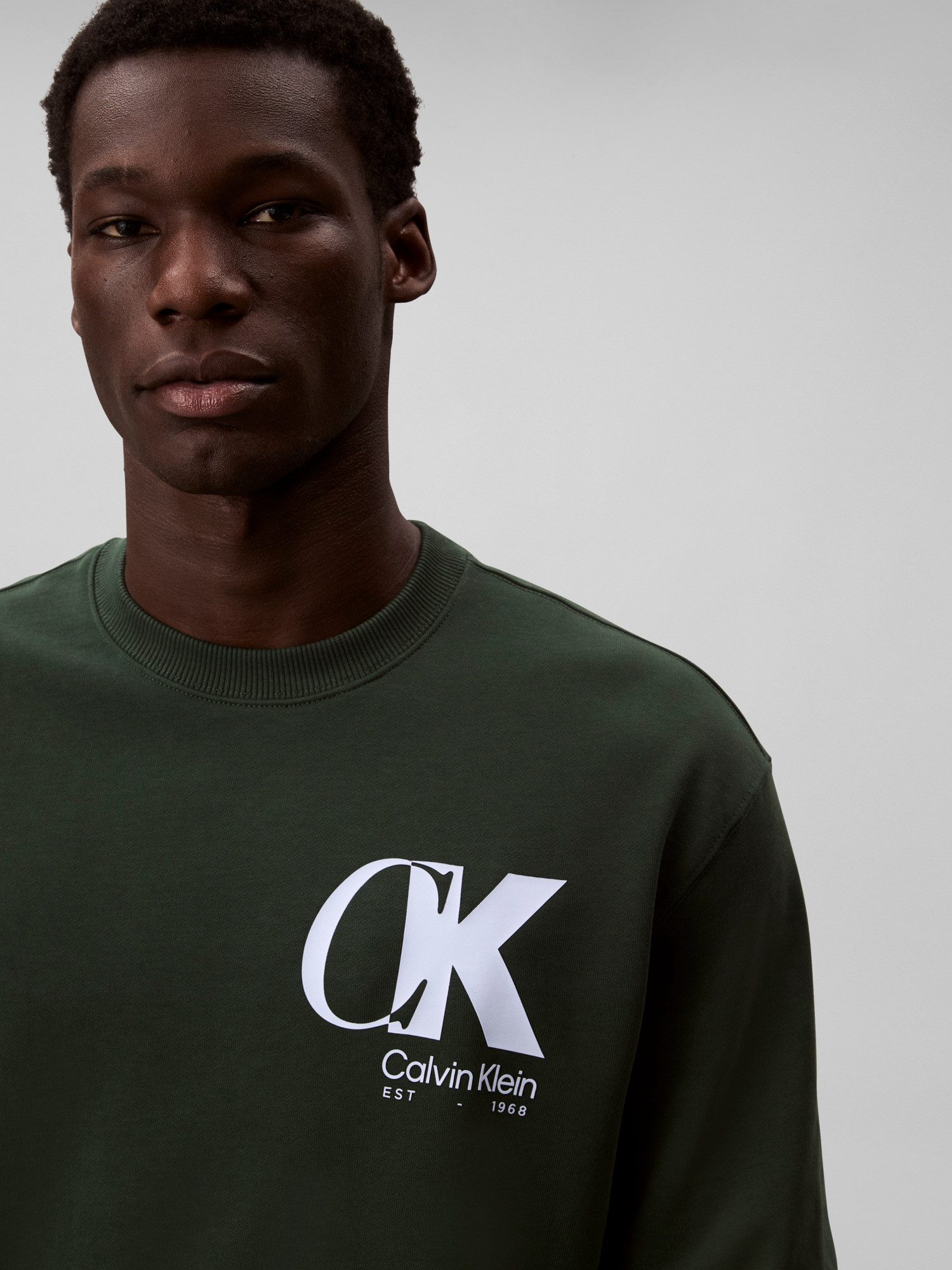Calvin Klein Sweatshirt LS EU 350TERRY CK OVERLAP GRAPHI Rundhalsausschnitt, regular fit