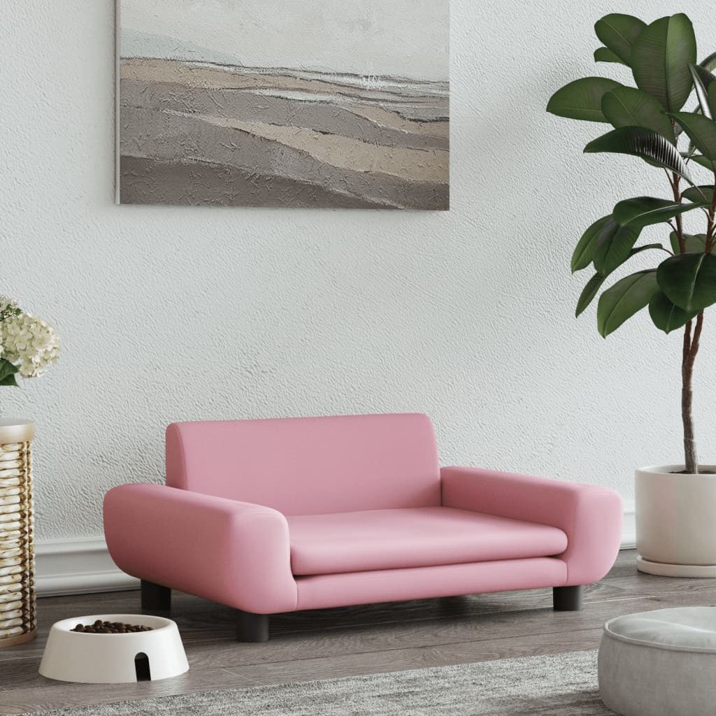 vidaXL Hundekorb 70 x 45 x 33 cm Hundebett Rosa 70x45x33 cm Samt Körbchen Hundesofa