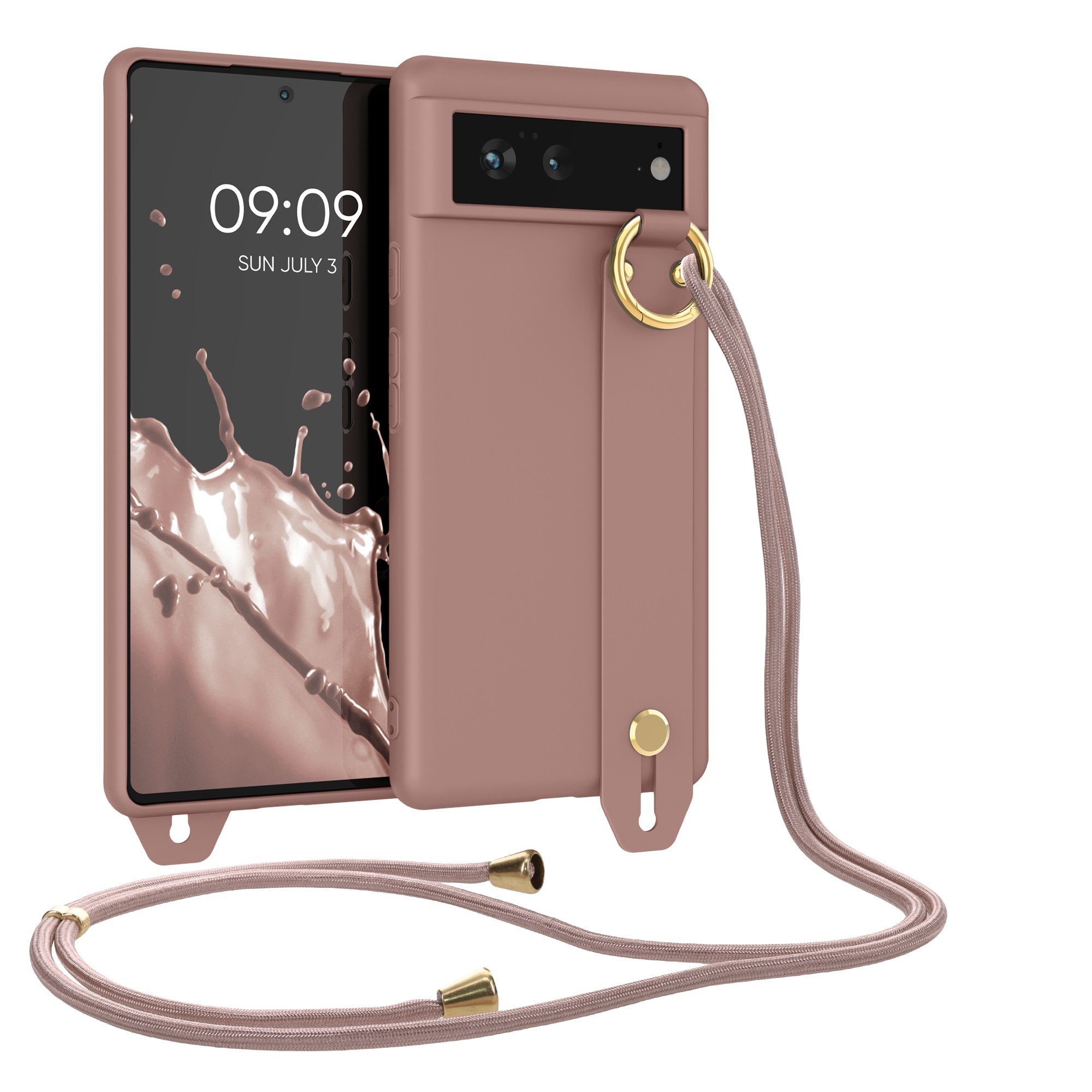 kwmobile Handyhülle Hülle für Google Pixel 6, Handyhülle mit Schlaufe Ring - Handy Cover Case
