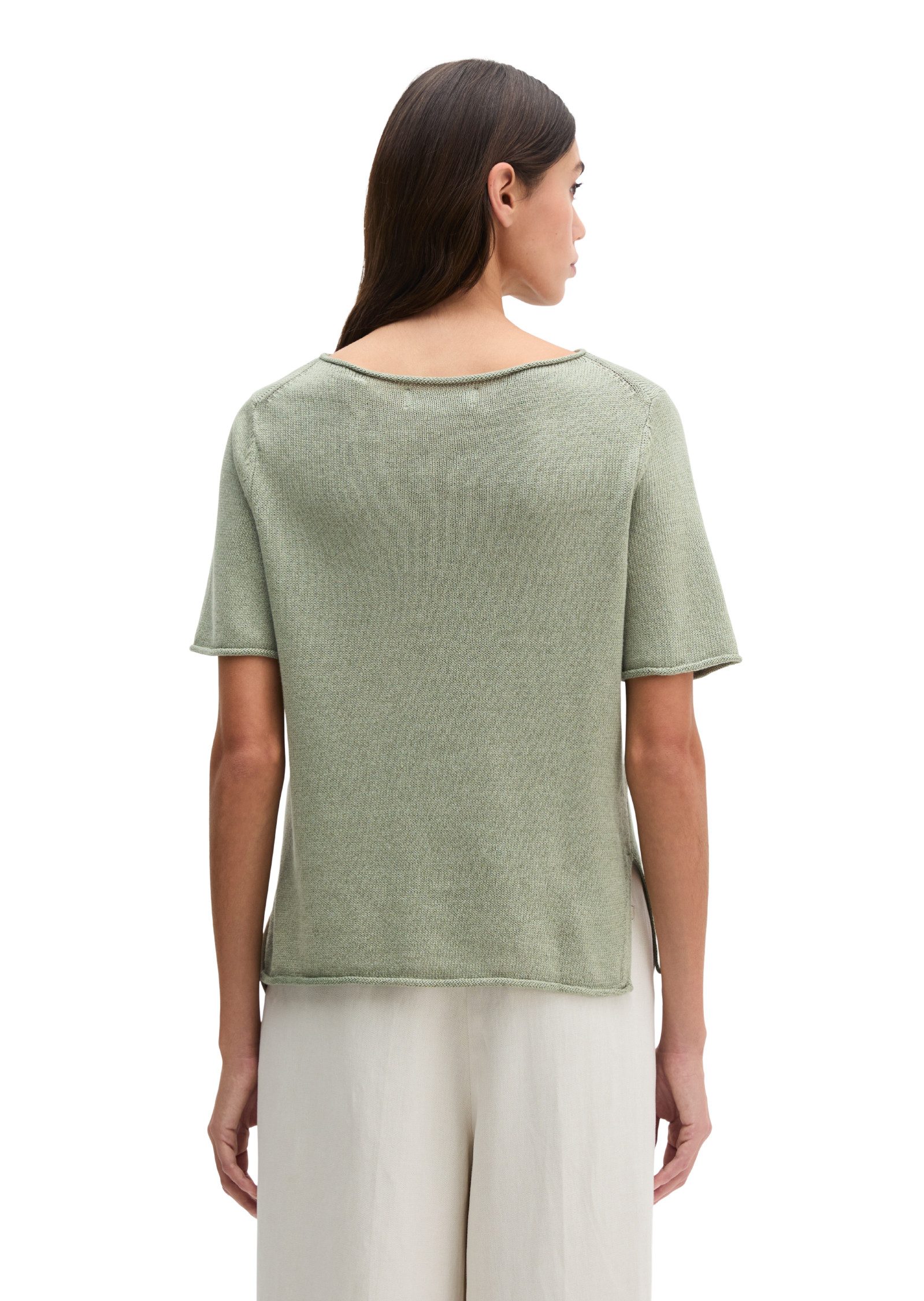 Marc O'Polo Kurzarmpullover regualr fit, mit Rollkanten günstig online kaufen