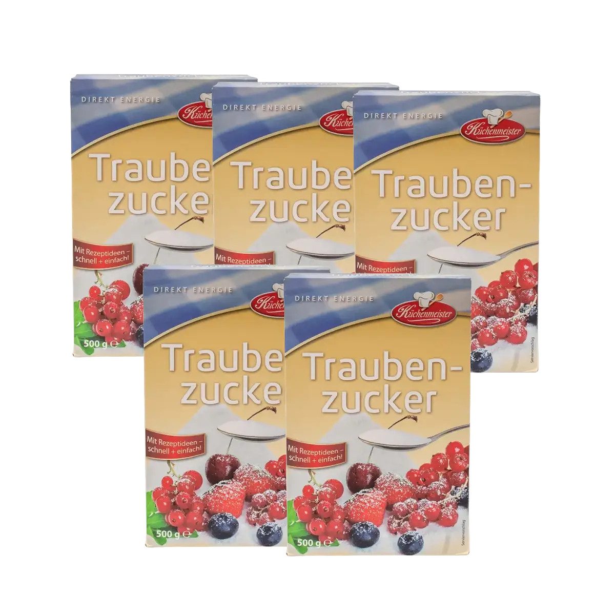 Bielmeier Zucker Traubenzucker 5x500 Gramm Küchenmeister, 1 x 2500 g, Made in Germany