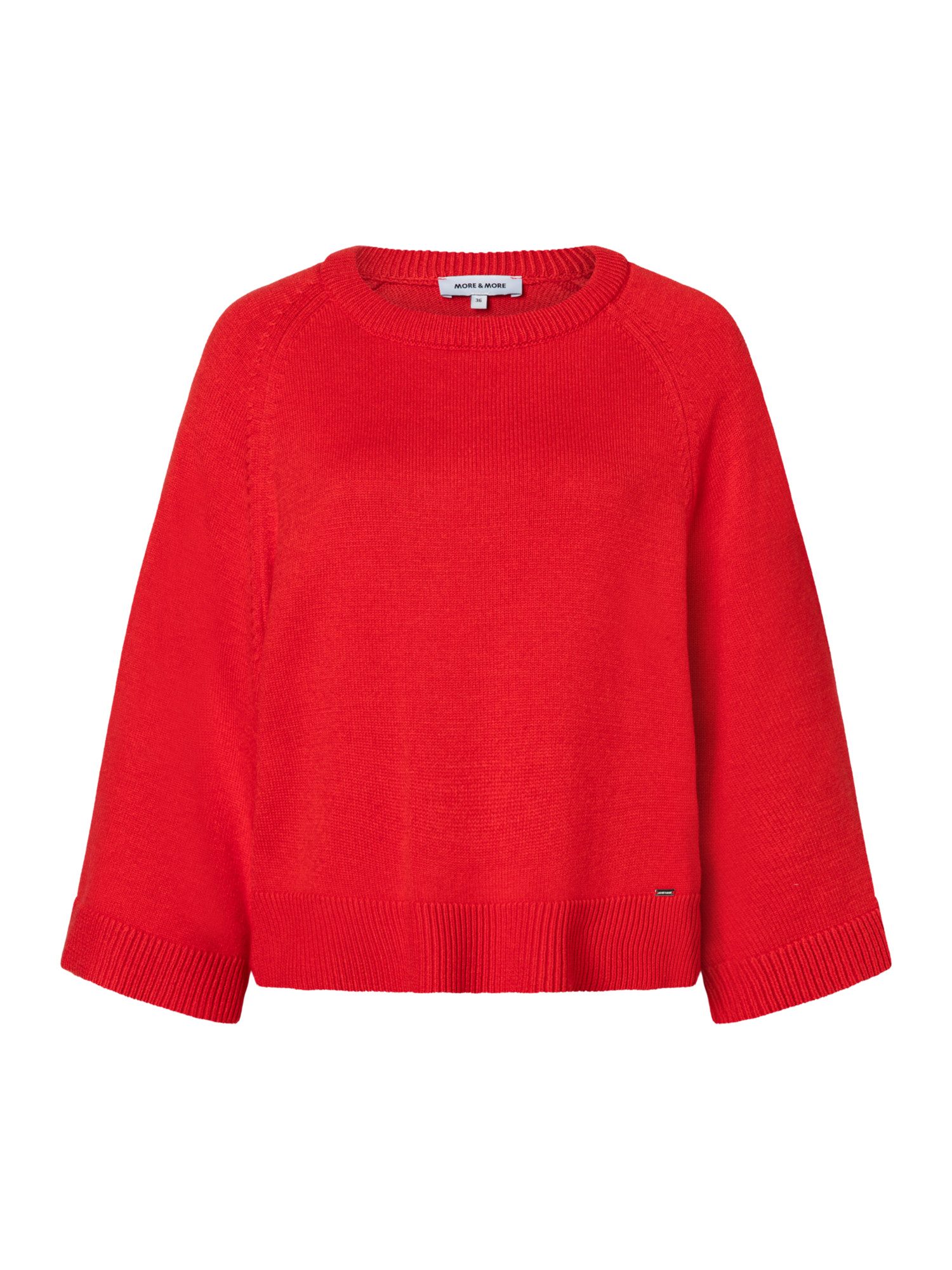 MORE&MORE Rundhalspullover kurzer 3/4 Arm Pullover, weit
