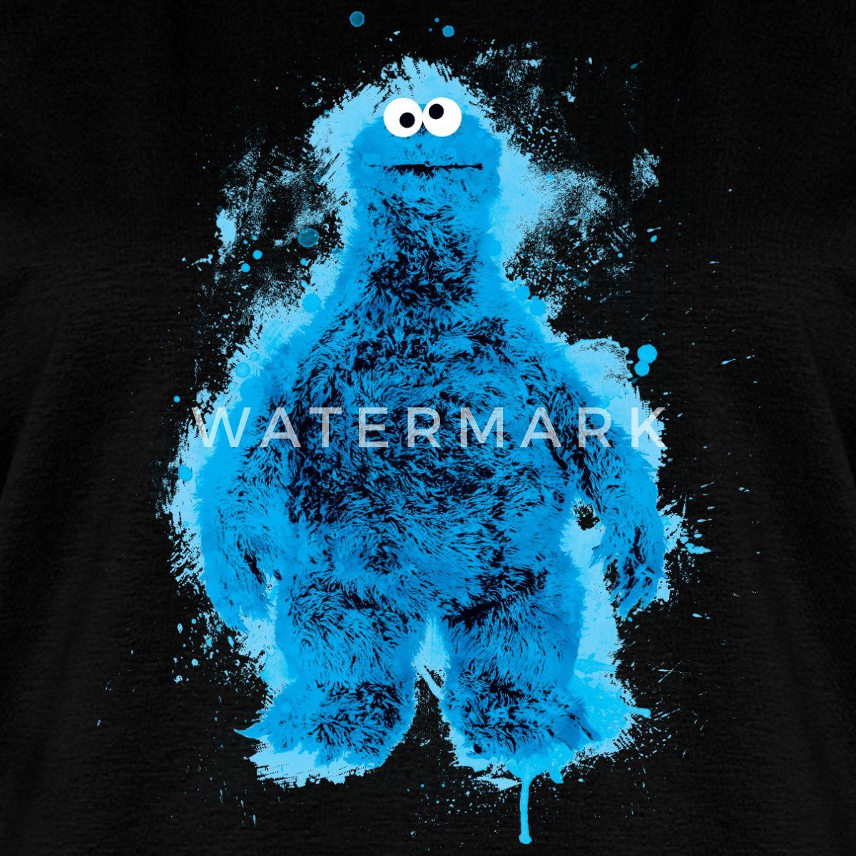 Spreadshirt T-Shirt Sesamstraße Krümelmonster Farbspritzer Frauen Premium T-Shirt (1-tlg)