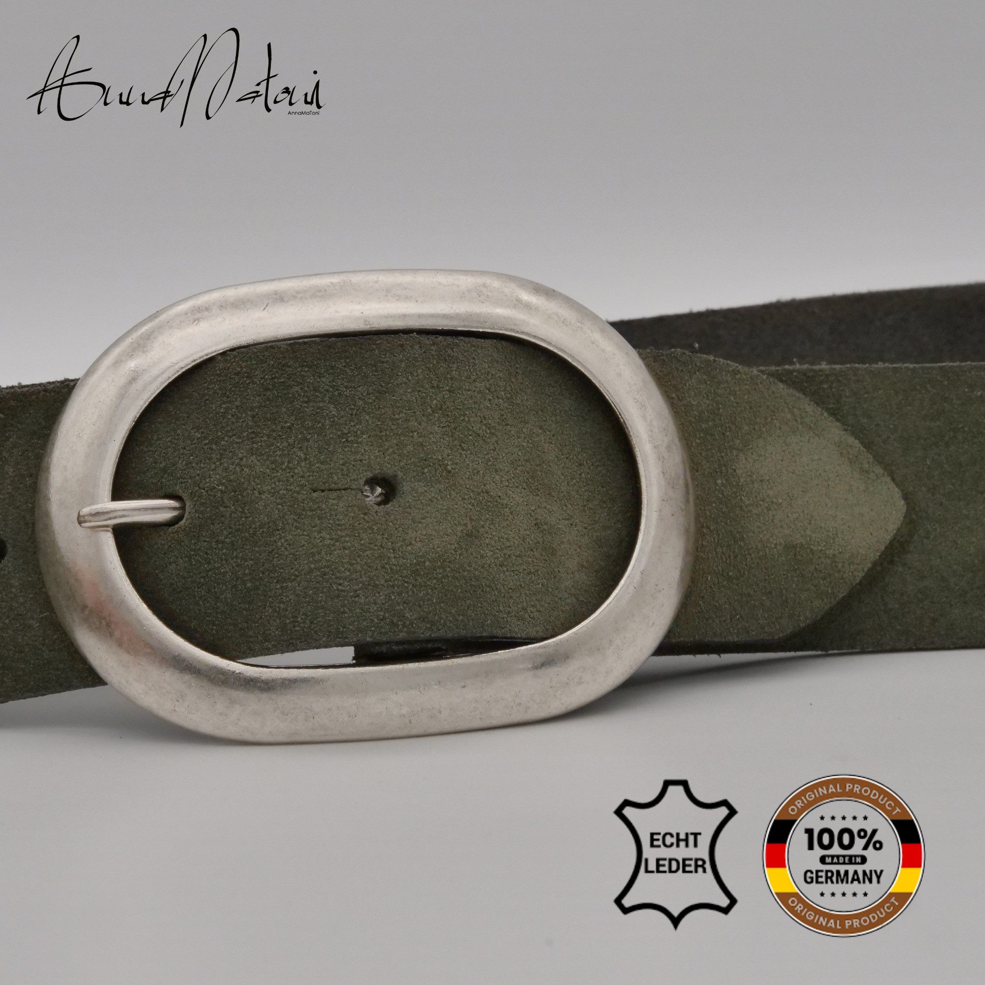 AnnaMatoni Ledergürtel AnnaMatoni Damen Ledergürtel in hochwertigem Velour günstig online kaufen