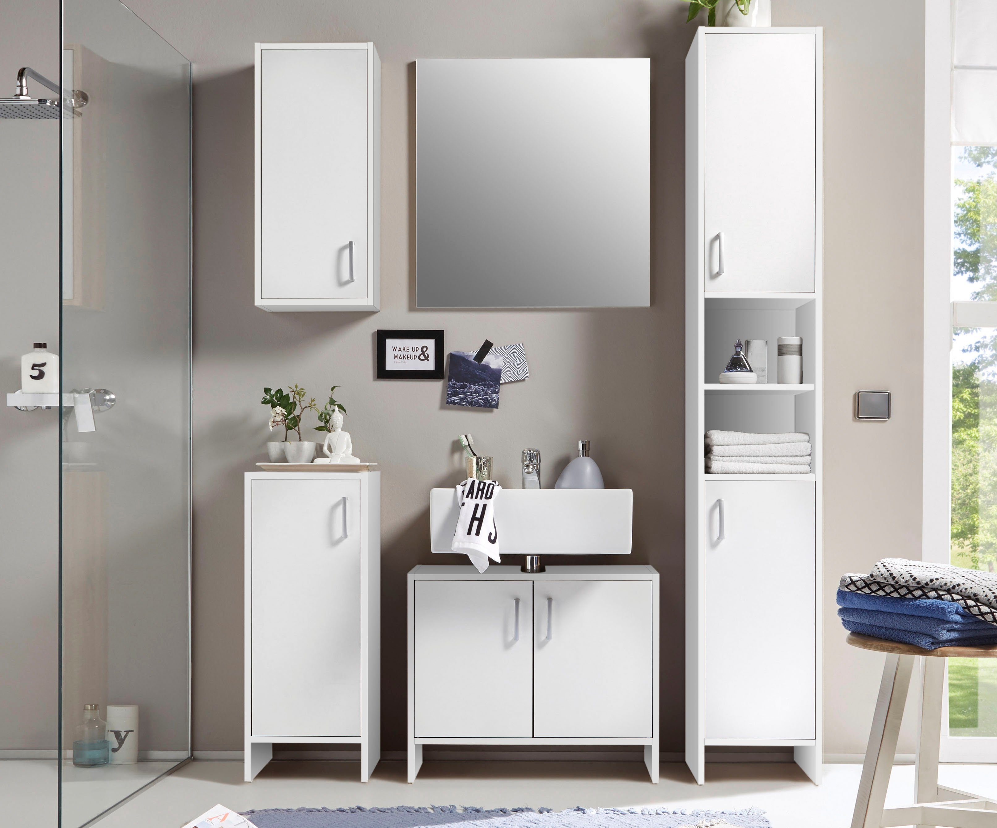 BASIC by Balculina Badmöbel-Set Oslo Badezimmerset Schrankset Badset 5tlg., günstig online kaufen