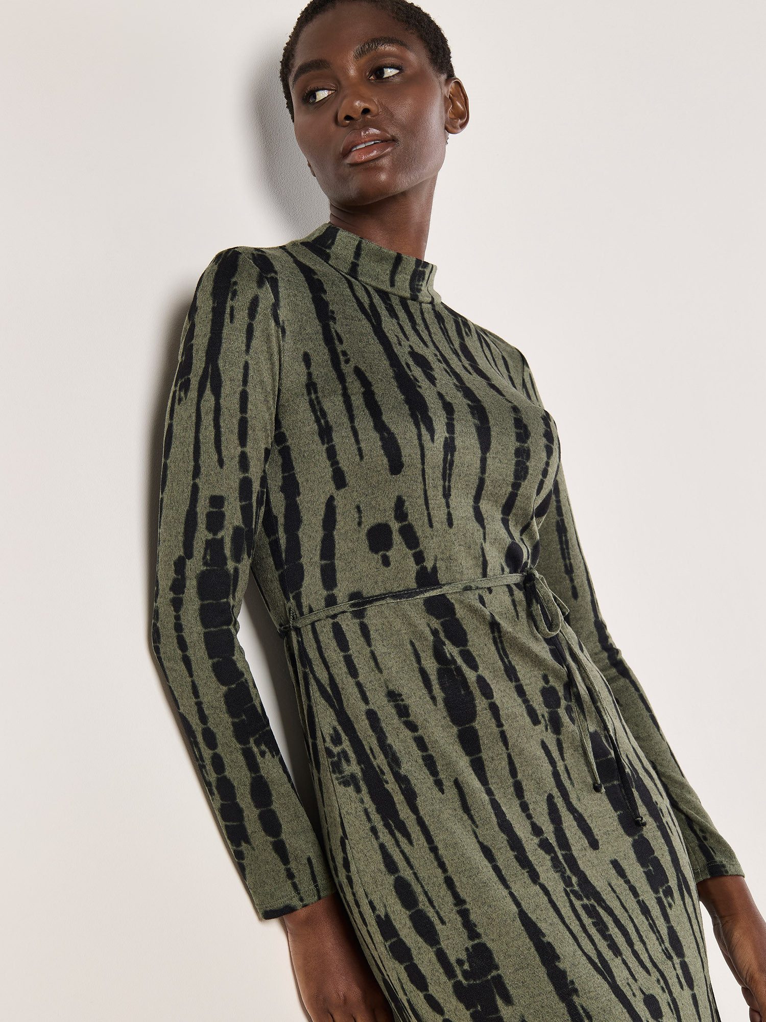 Apricot Druckkleid Streifenkleid, (2-tlg., Stoffgürtel) mit günstig online kaufen