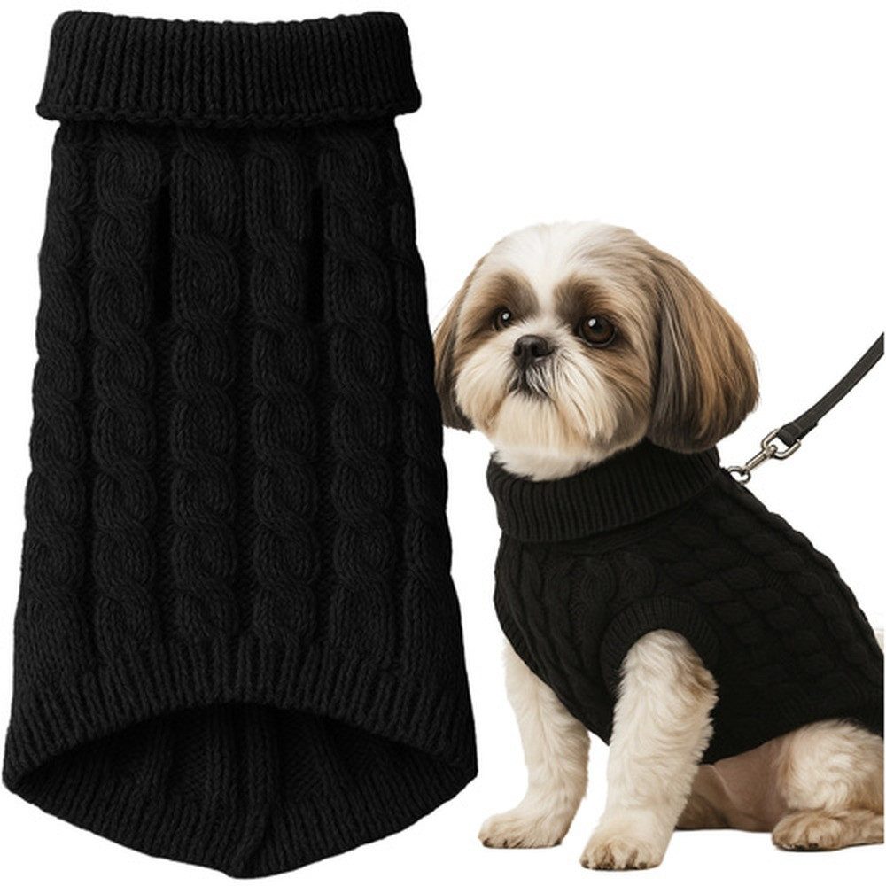 Purlov Hundepullover Haustier Strickpullover, Rollkragen, Strickmaterial, waschbar, Kälteschutz