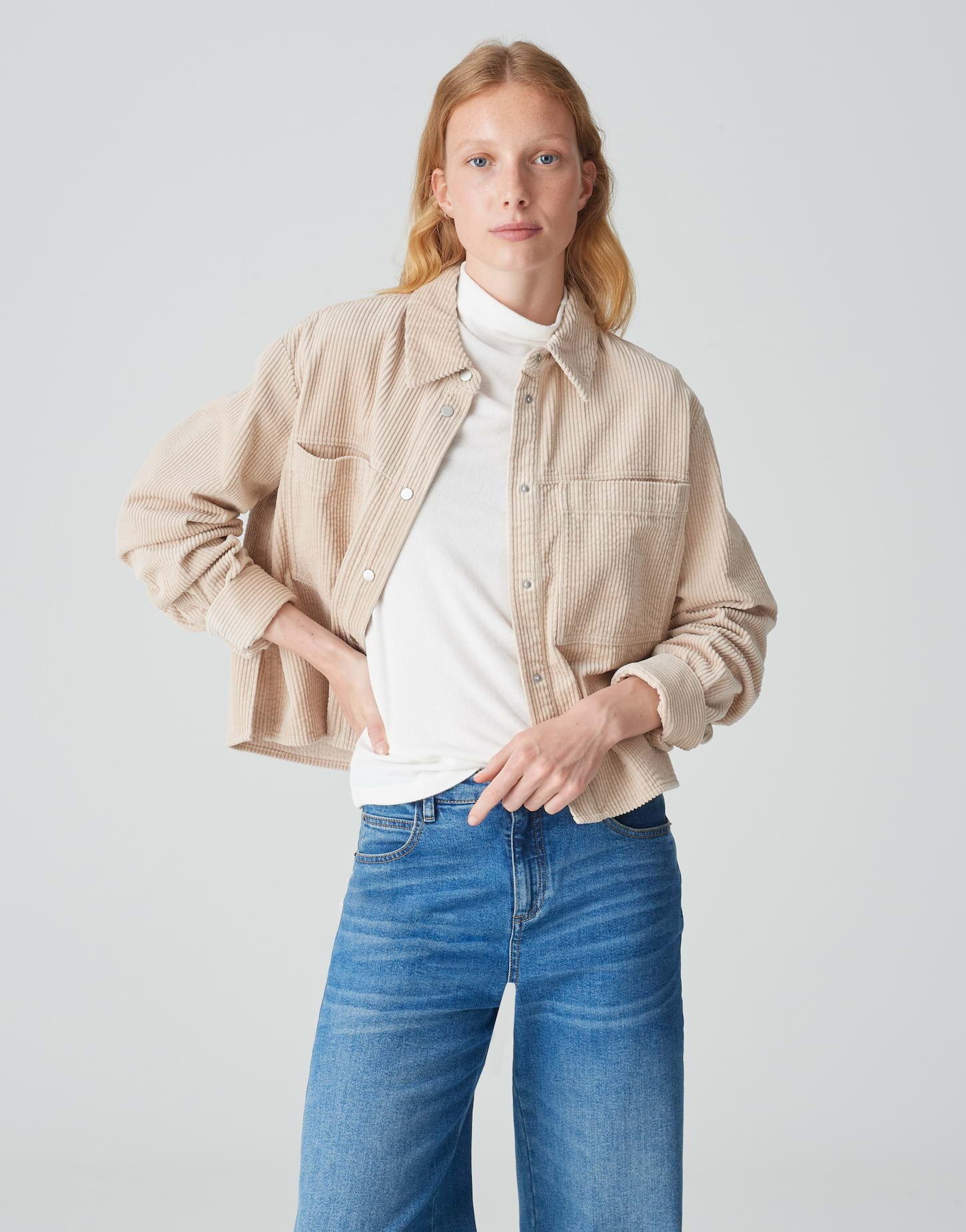 Langarmbluse Cordbluse FALBA Loose im Boxy Fit