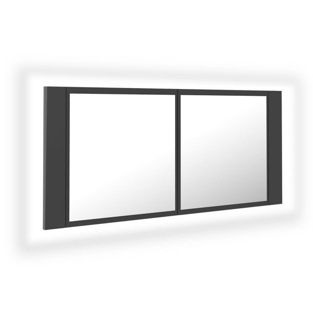 vidaXL Spiegel “LED-Bad-Spiegelschrank Grau 100x12x45 cm Badezimmer LED-Beleuchtung Spiegel”