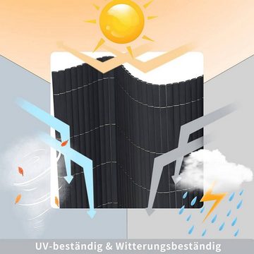 Woltu Balkonsichtschutz (1-St) PVC mit Kabelbindern, UV-beständig Wetterfest
