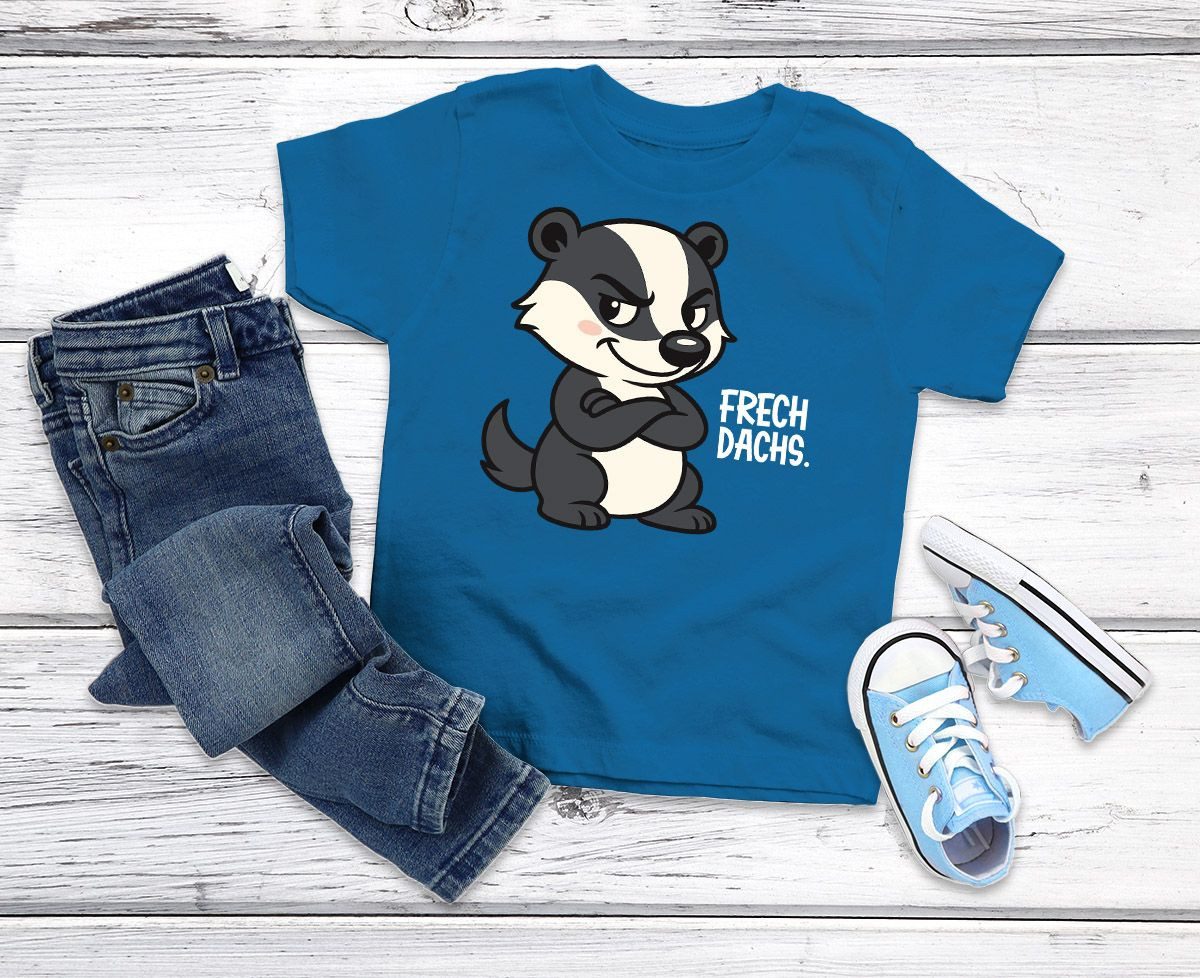 Print-Shirt Kinder T-Shirt Jungen mit Aufdruck Frechdachs Spruch lustig