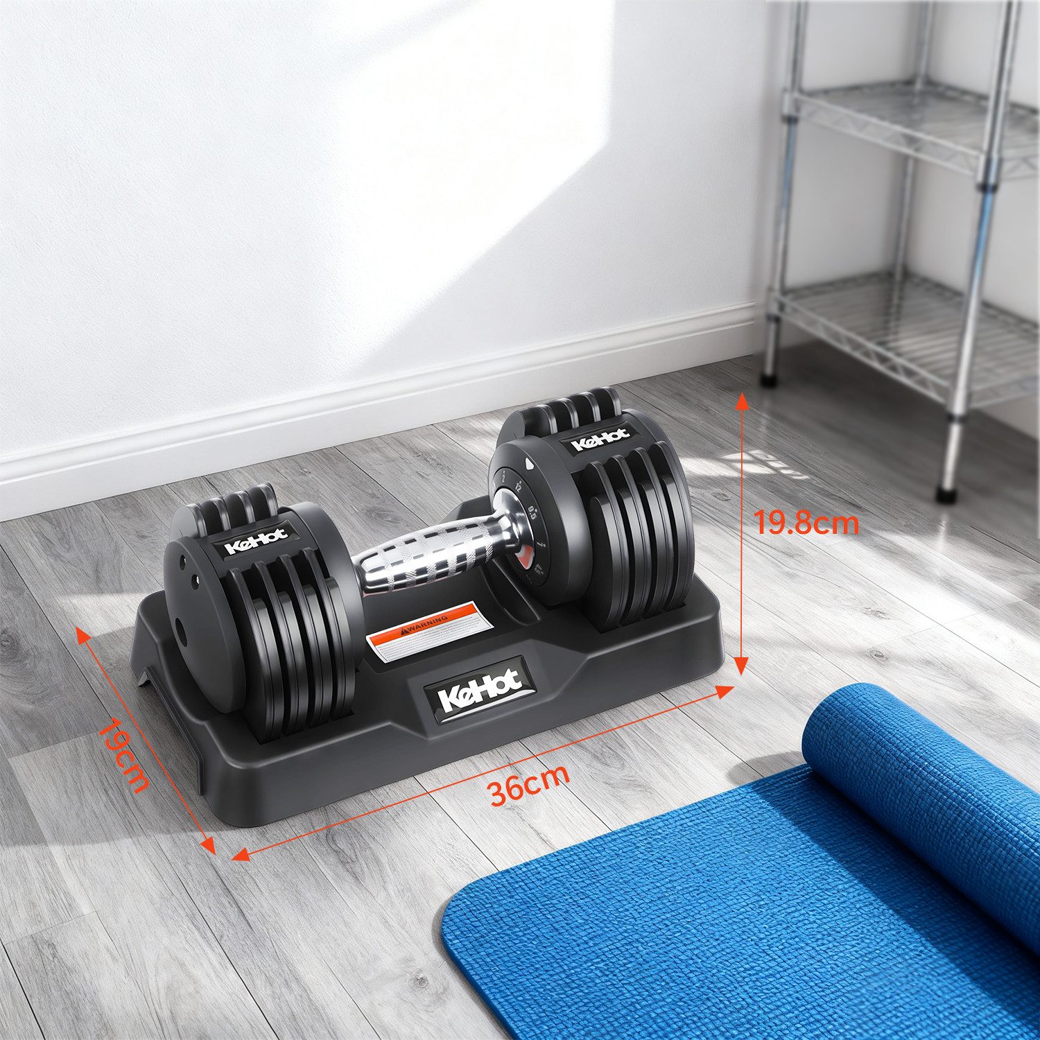 kehot Hantel-Set Verstellbare Kurzhantel 12 kg mit 5 Gewichtsstufen & Basisständer, (2–12 kg einstellbar für Heimtraining, Muskelaufbau & Fitnessstudio, mit Rutschfestem Griff,Sicherem Verriegelungssystem, Platzsparendes), Ergonomischer Griff für sicheren Halt während des Trainings