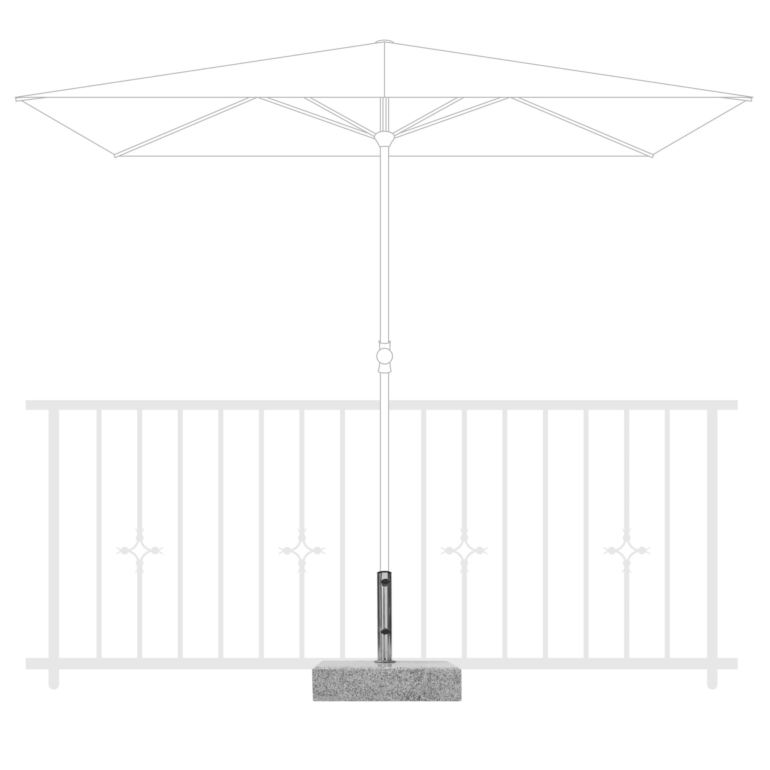doppler® Schirmhalter Active Balkonsockel Granit 25kg, bis Ø 200 cm, für Stöcke bis Ø 2 mm