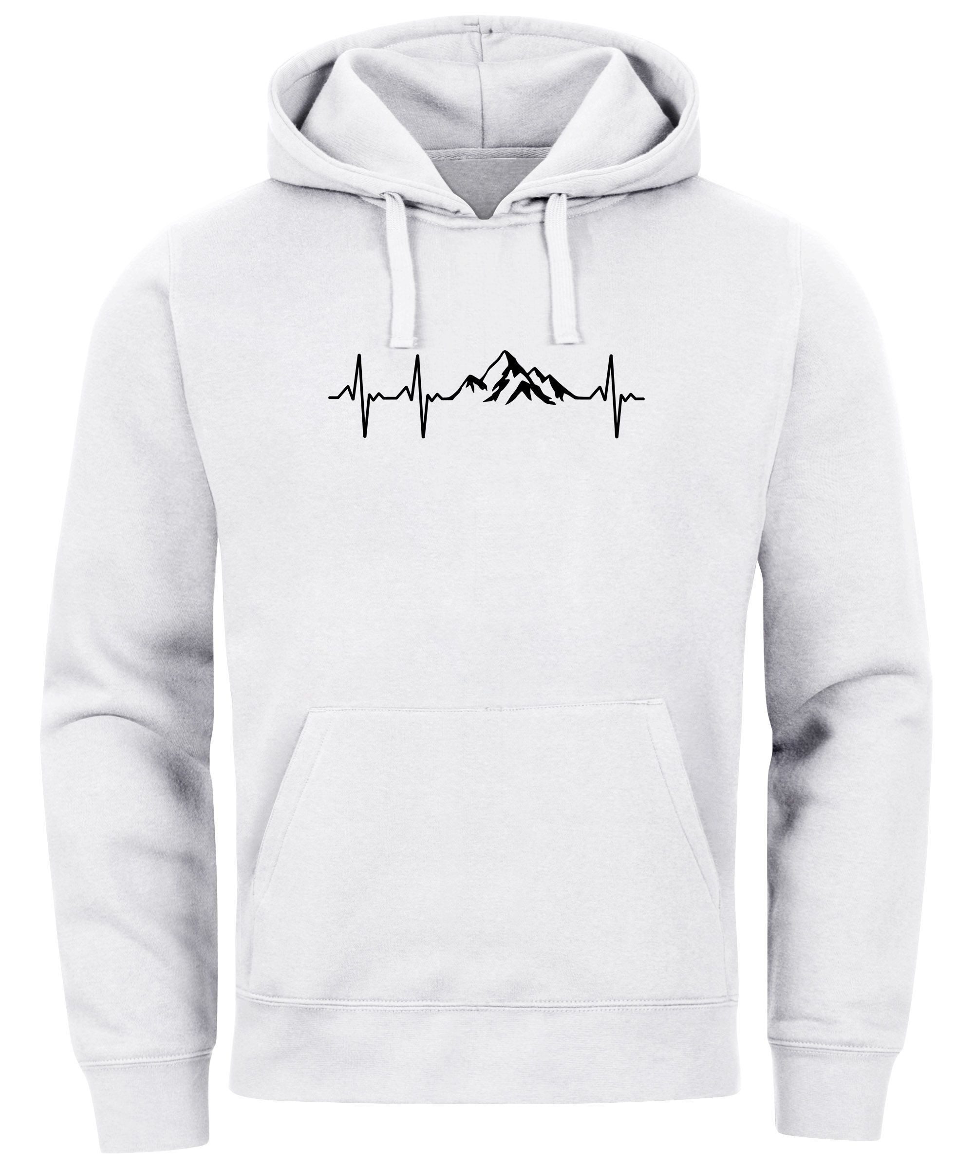 Neverless Hoodie Hoodie Herren Print Wandern Berge Herzschlag Outdoor Aufdr günstig online kaufen