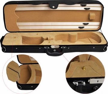 Steinbach Violinen-Koffer 4/4 Geigenkoffer Rechteckmodell schwarz beige mit Rucksackgarnitur