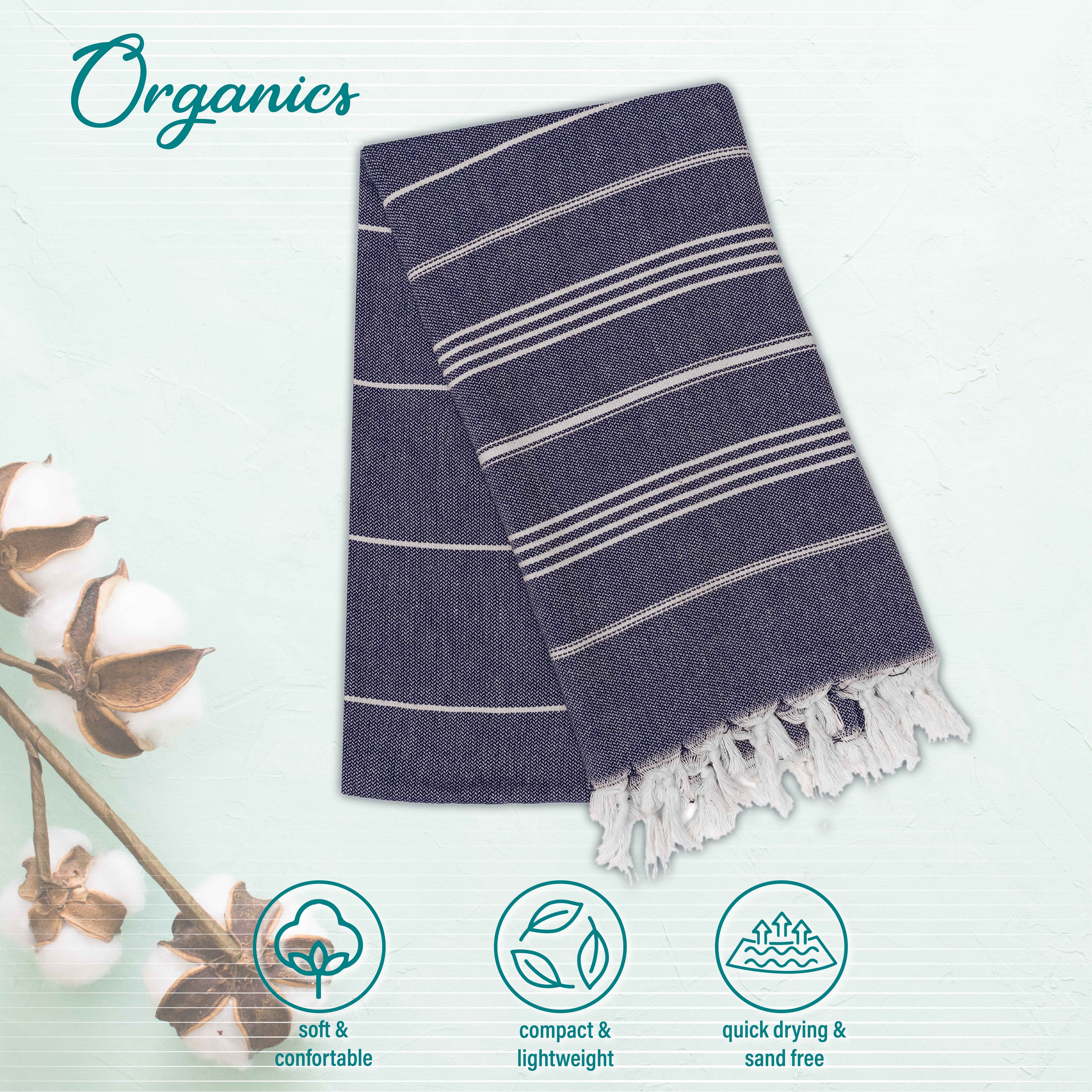 Turquoise Home Hamamtuch 100% Bio-Baumwolle 100 x 180cm Strandtuch Strand S günstig online kaufen