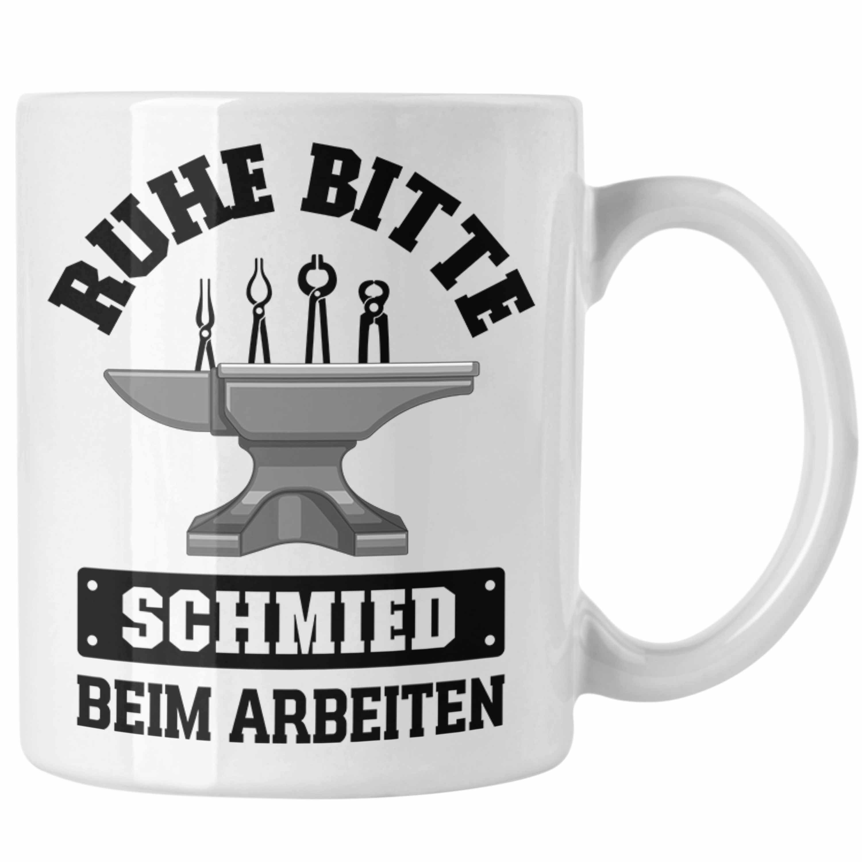 Trendation Tasse Trendation - Schmied Geschenke Tasse mit Spruch Hufschmied Kaffeetasse Geschenkidee Weiss