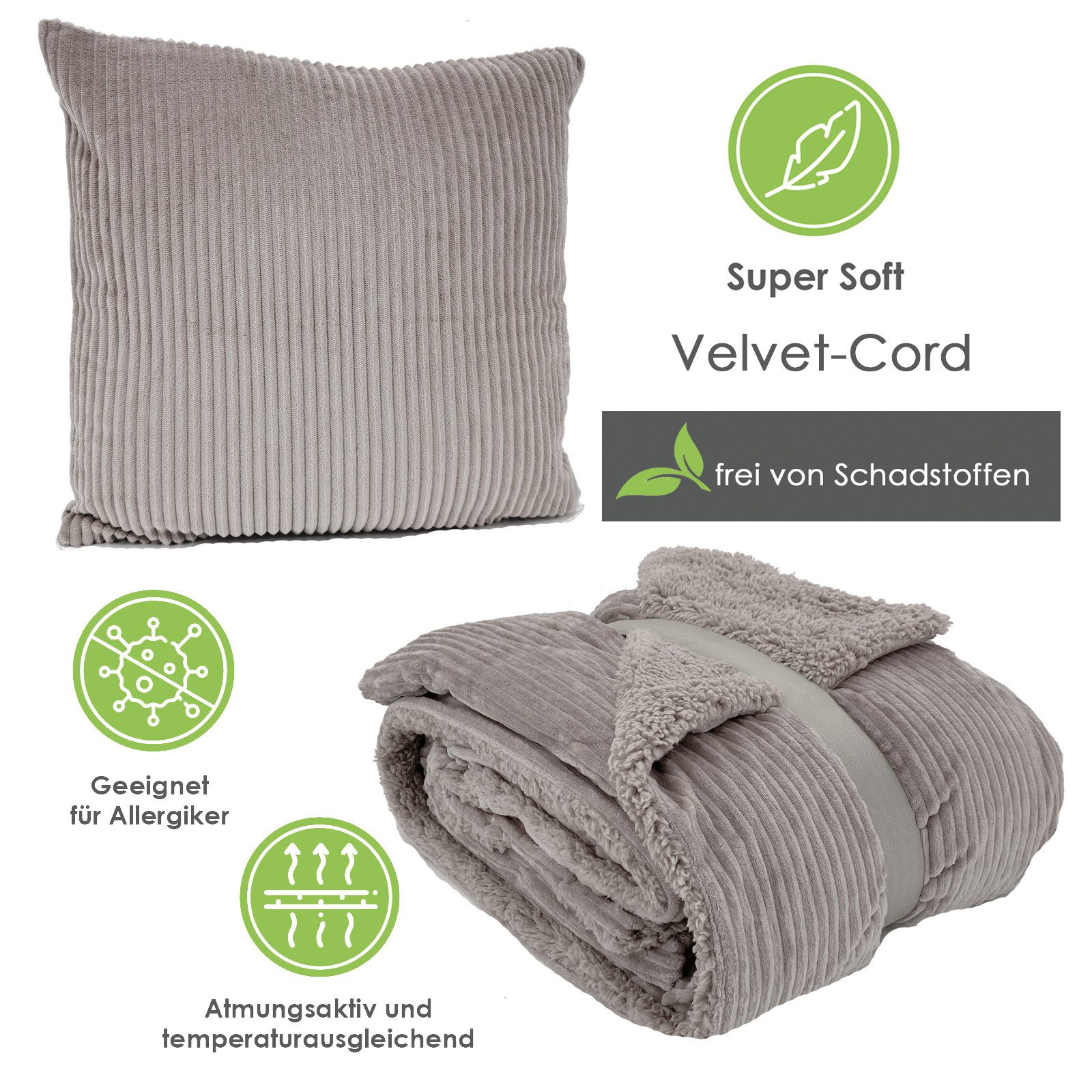 heimtexland Dekokissen Super Soft Cord Kissenbezug günstig online kaufen