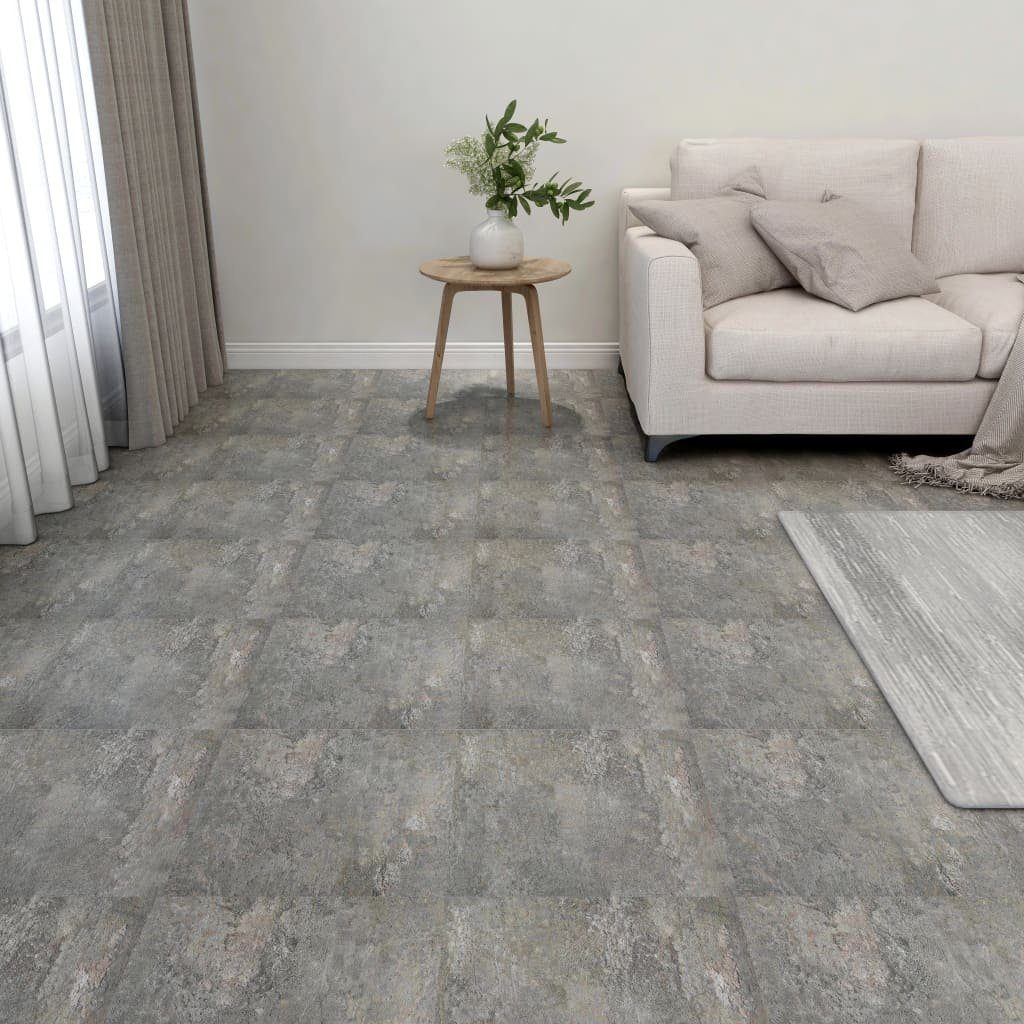 Teppichboden PVC-Fliesen Selbstklebend 55 Stk. 5,11 m² Grau, vidaXL