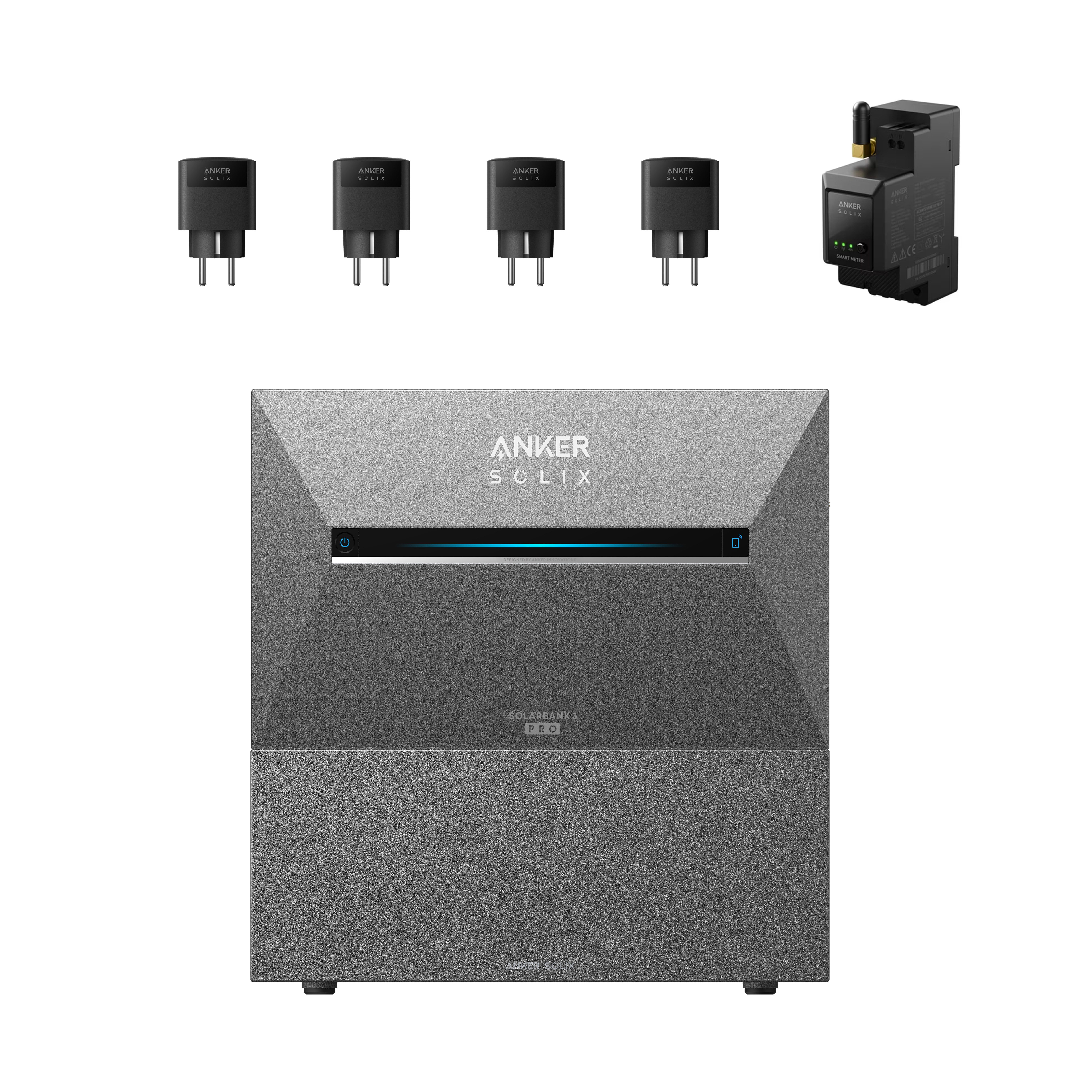 Anker Balkonkraftwerk Anker SOLIX Solarbank 3 E2700 Pro mit Speicher für Balkonkraftwerk, 1800 W, (Speicher mit integriertem Wechselrichter, All-in-One Stromspeicher 2,668kWh), KI-optimiertes Balkonkraftwerk mit Speicher - dynamische Überwachung