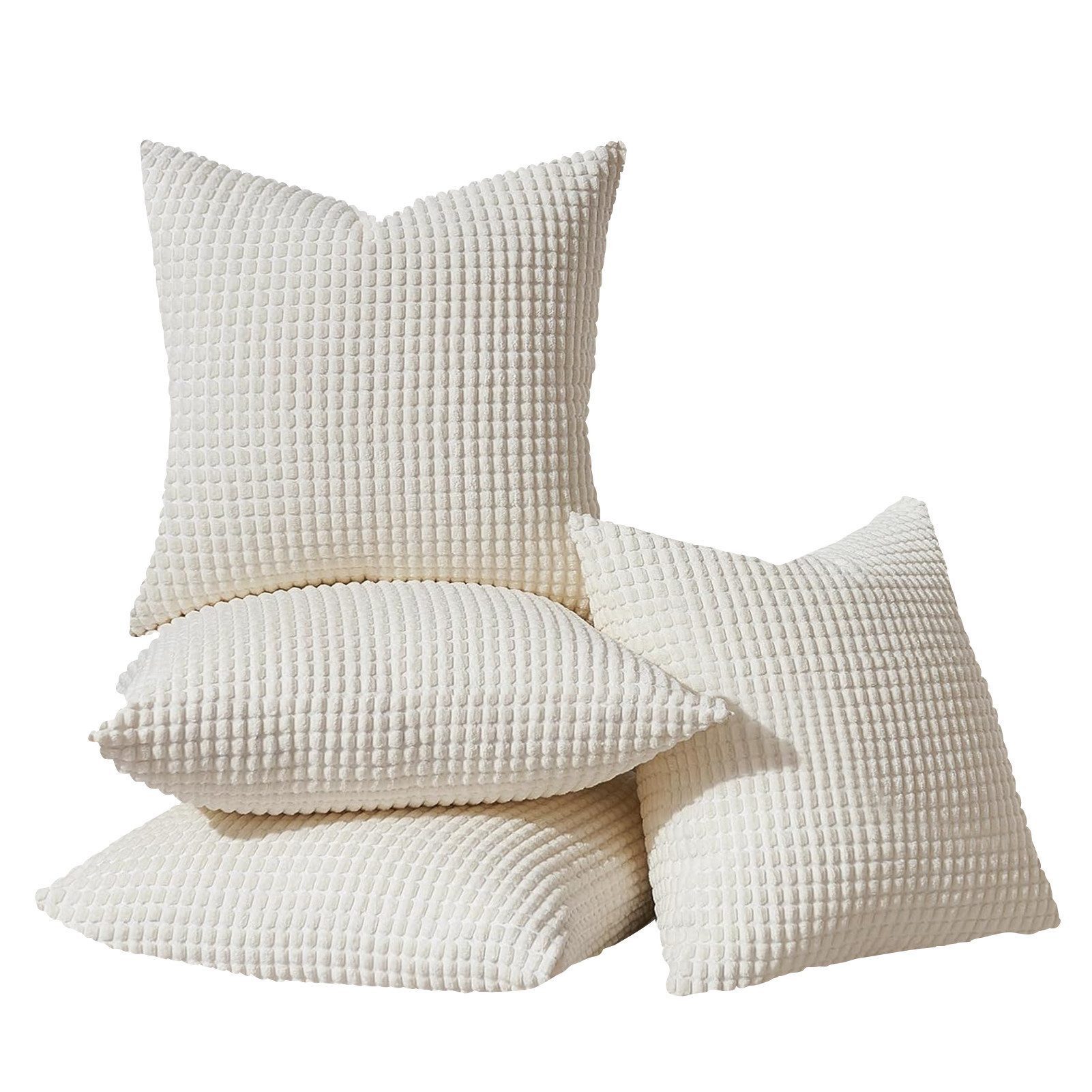 Topfinel Kissenbezug Dekokissenbezug 4er Set 40x40cm aus Cord Samt-Farbverlauf & Weich, Stilvoll & Pflegeleicht & Maschinenwaschbar für Sofa & Wohnzimmer