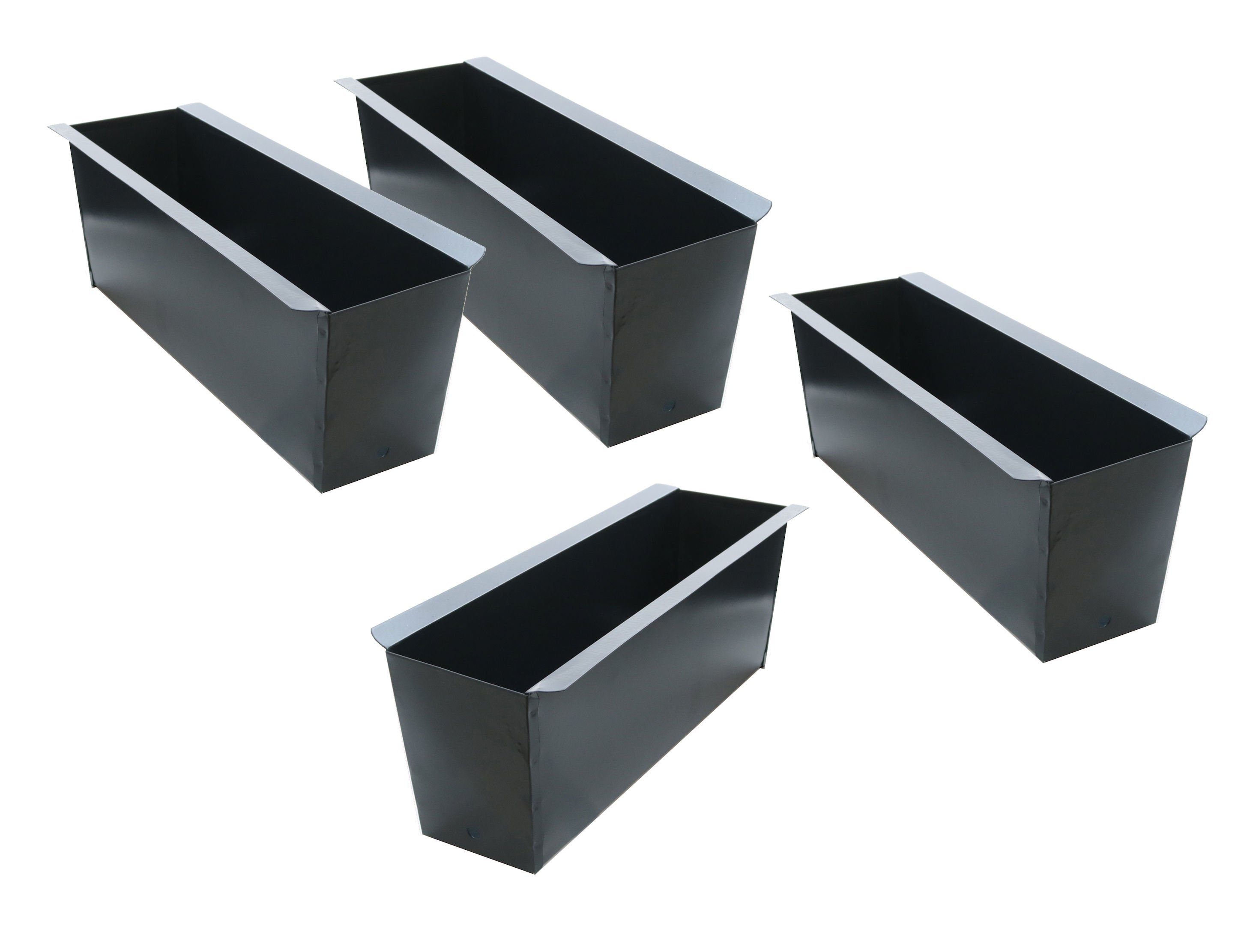 4 (4er Spetebo schwarz Pflanzkasten St) Metall Blumenkasten Europaletten für Set,