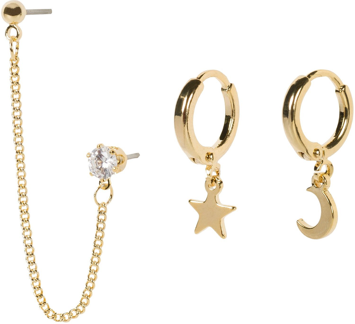 Creolen-Set 4-Teiliges Hoops und Ohrstecker Set mit Strass
