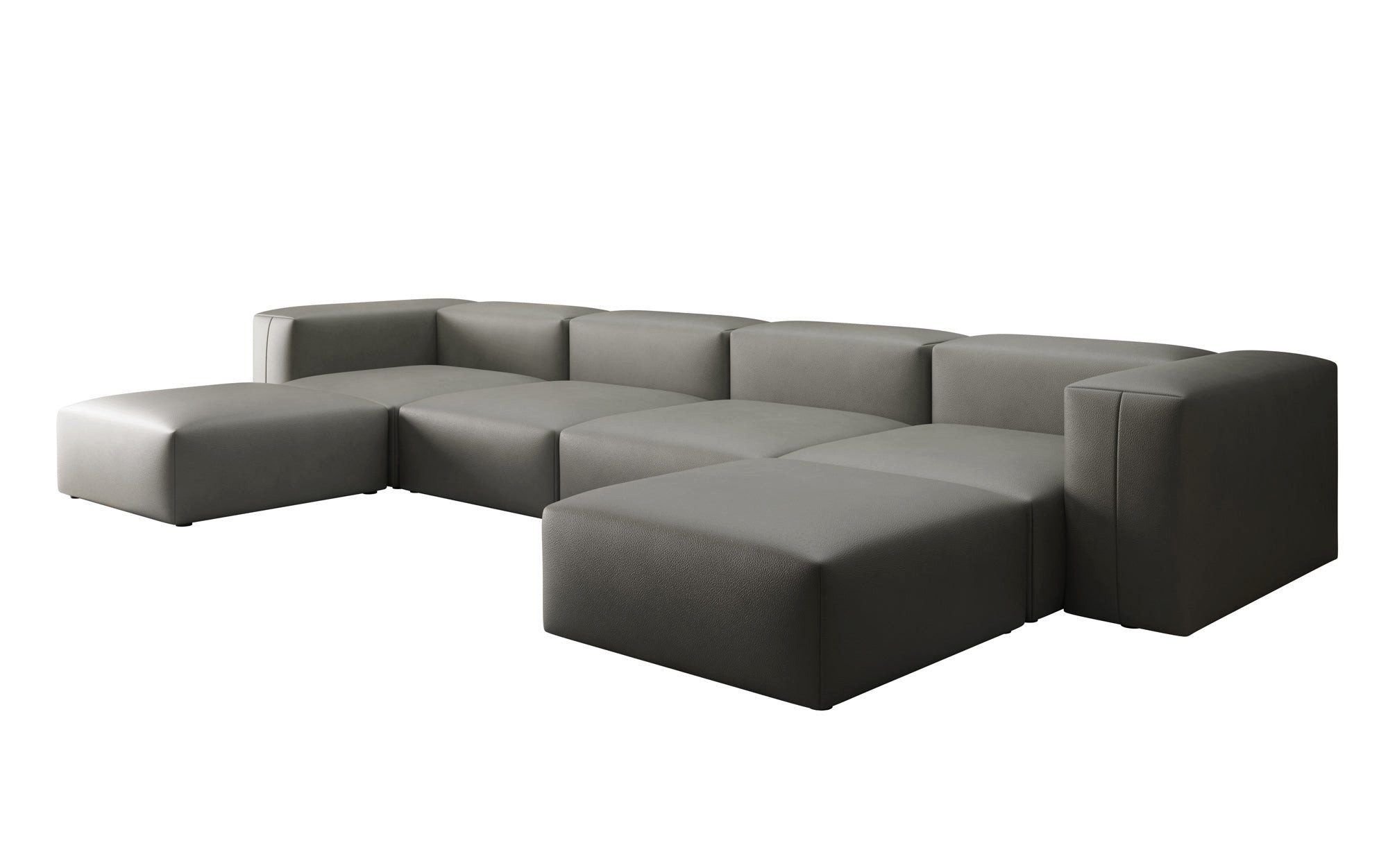 Luxusbetten24 Wohnlandschaft Designer U Sofa Snug, aus echtem Leder