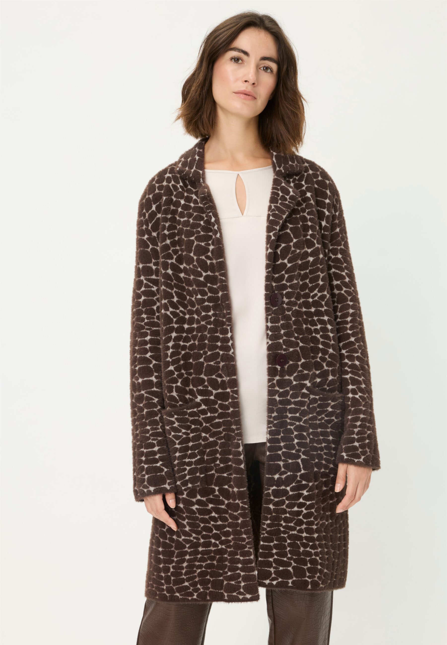 Olsen Cardigan mit Jacquard-Muster
