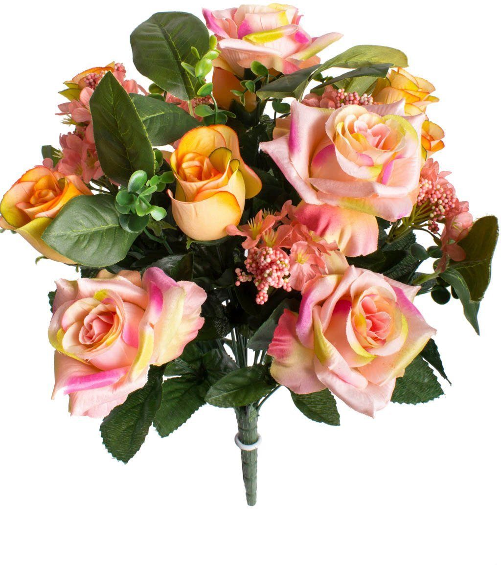 Kunstblume Rosenstrauß 42 Rose, Höhe Botanic-Haus, cm