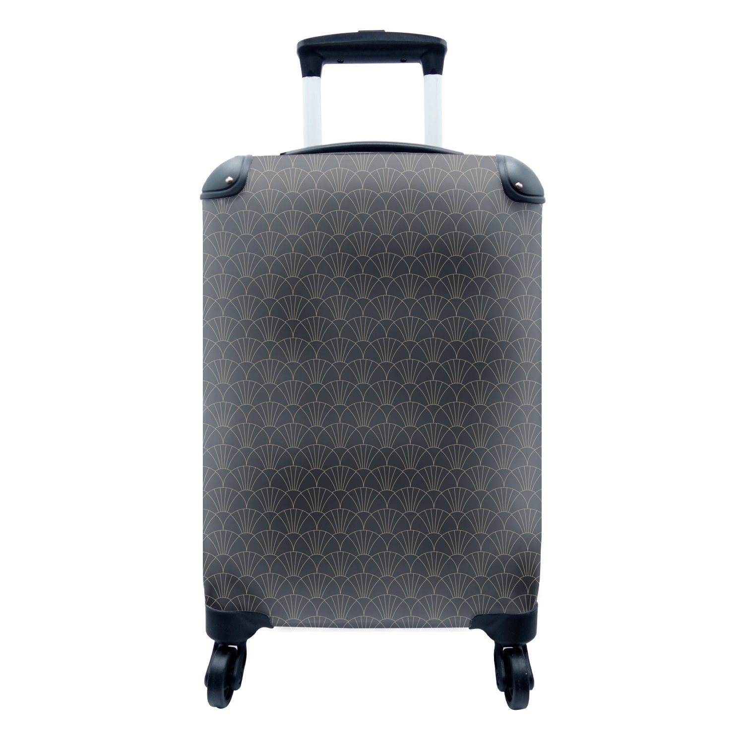 MuchoWow Handgepäckkoffer Art Deco - Geometrie - Muster, 4 Rollen, Reisetasche mit rollen, Handgepäck für Ferien, Trolley, Reisekoffer