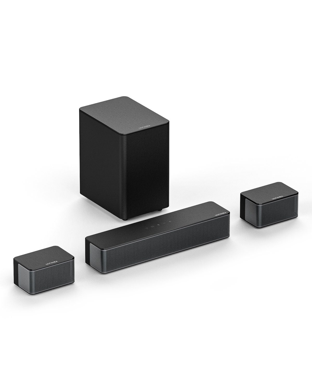 Ultimea Poseidon D50 5.1 Kanal Surround Sound Soundbar (Bluetooth, 320 W,  kabelloser Subwoofer, Lautsprecher mit einstellbarem Surround und Bass), 3D Surround  Sound: 102dB Schalldruck, Details in jedem Moment