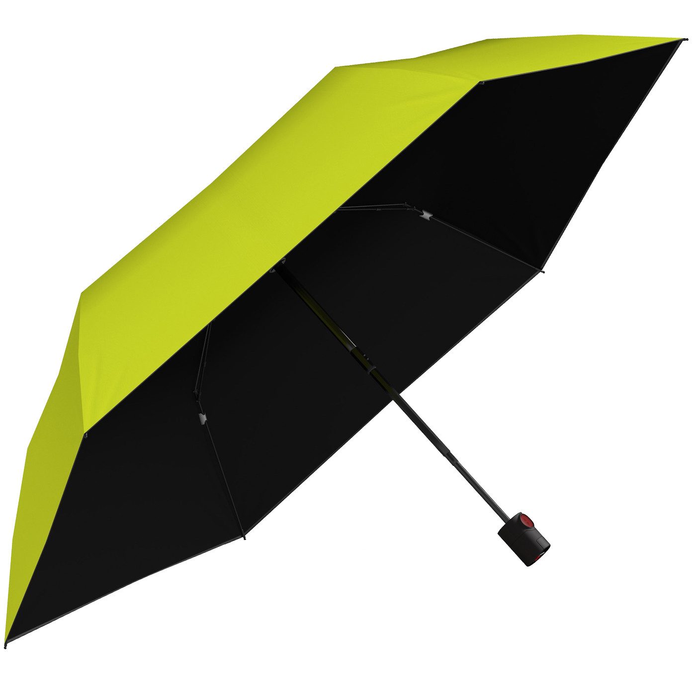 Knirps® Taschenregenschirm U.200 Ultra Light Duomatic - UV coated, mit UV- und Hitzeschutz, schwarz-limette