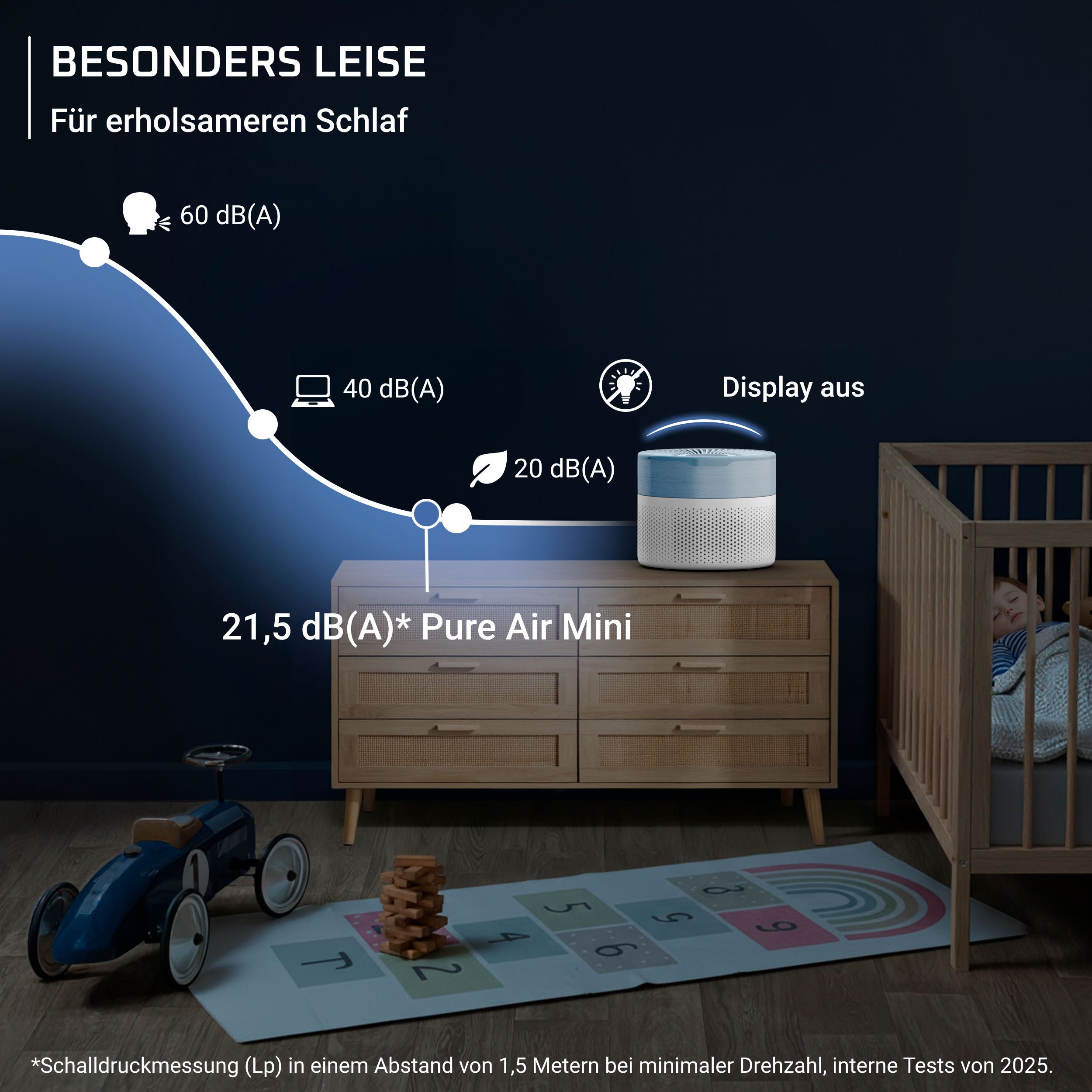 Rowenta Luftreiniger Pure Air Mini, für zu Hause, ultrakompakt, für 22 m² Räume, besonders leise, Nachtmodus, reduziert unangenehme Gerüche – Bild 4 von 5