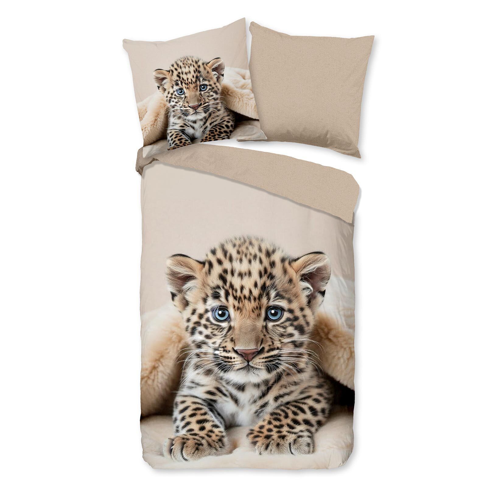 TRAUMSCHLAF Bettwäsche Tigerbaby, Renforce, 2 teilig, tierisches Design aus 100% Baumwolle – Bild 4 von 4