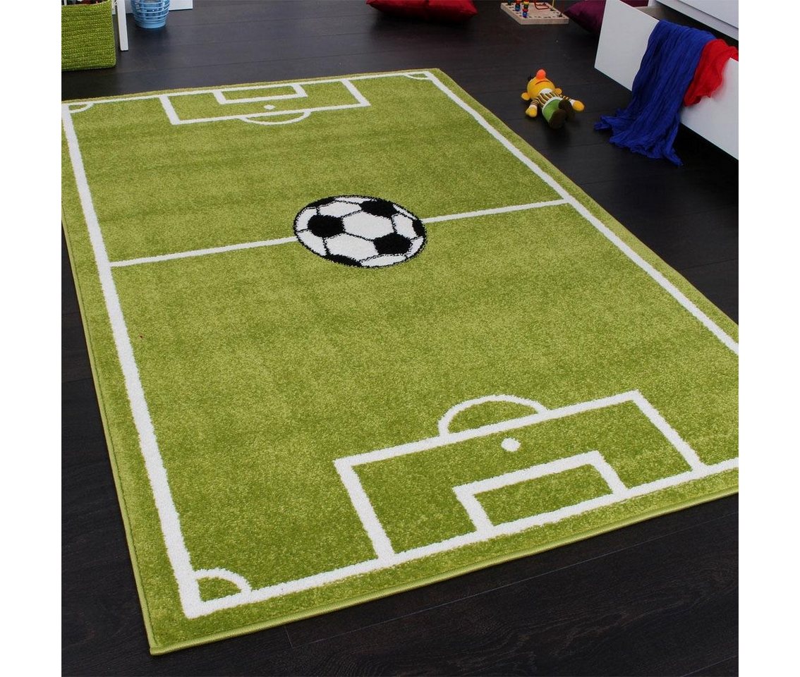 Kinderteppich »ECE Fussball 953«, Paco Home, rechteckig, Höhe 14 mm, Spiel-Teppich, Kurzflor, Motiv Fußballfeld, Kinderzimmer-kaufen