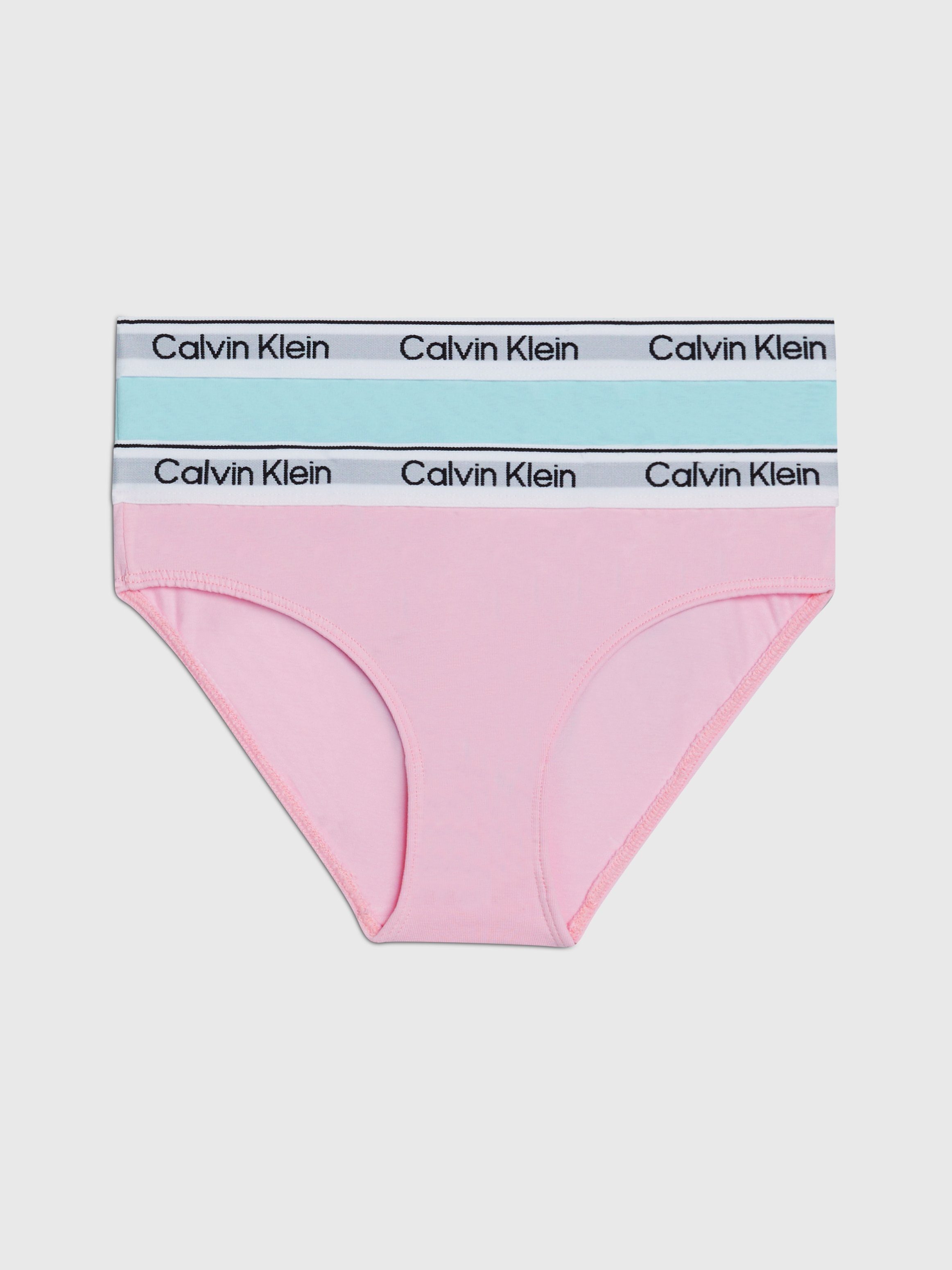 Calvin Klein Jahren, aus 2PK Kinder Baumwollmischung 2er) bis mit Underwear 2-St., BIKINI 16 (Packung, Bikinislip Jersey Elasthan-Anteil