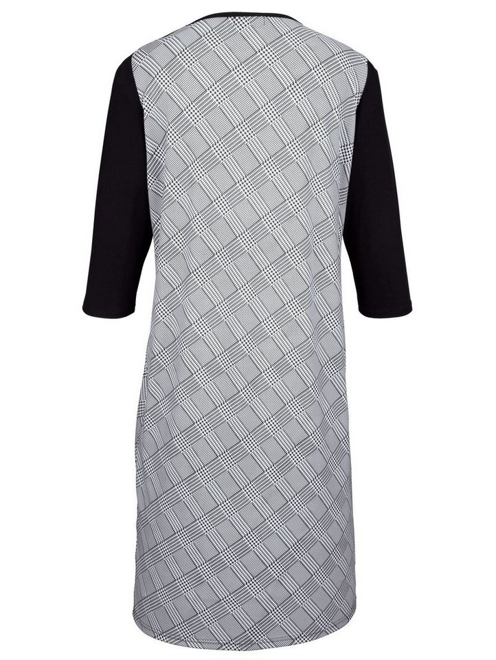 m. collection Kleid mit Samtband auf Brusthöhe in schwarz